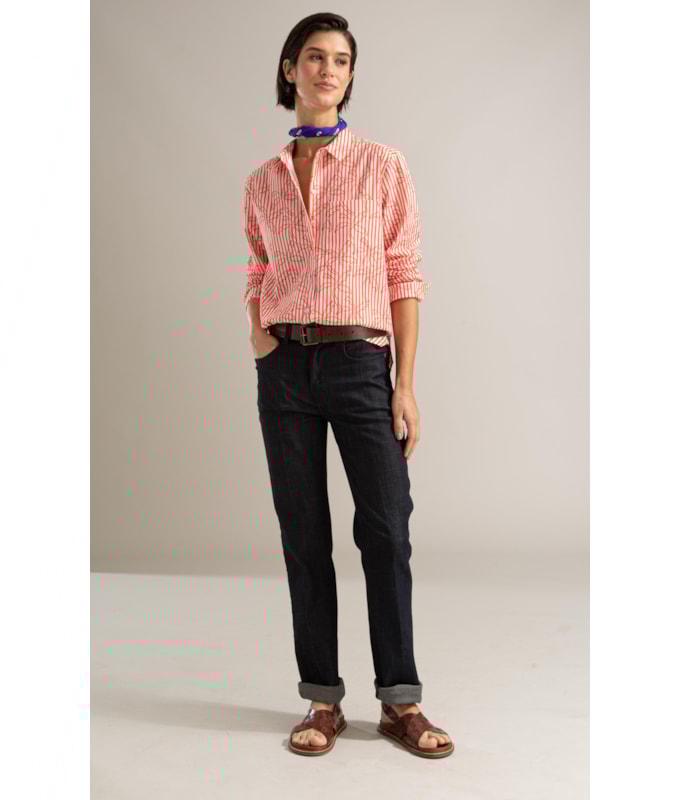 Camisa Flora Listrado Palmers Vermelho