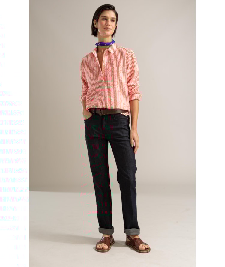 Camisa Flora Listrado Palmers Vermelho