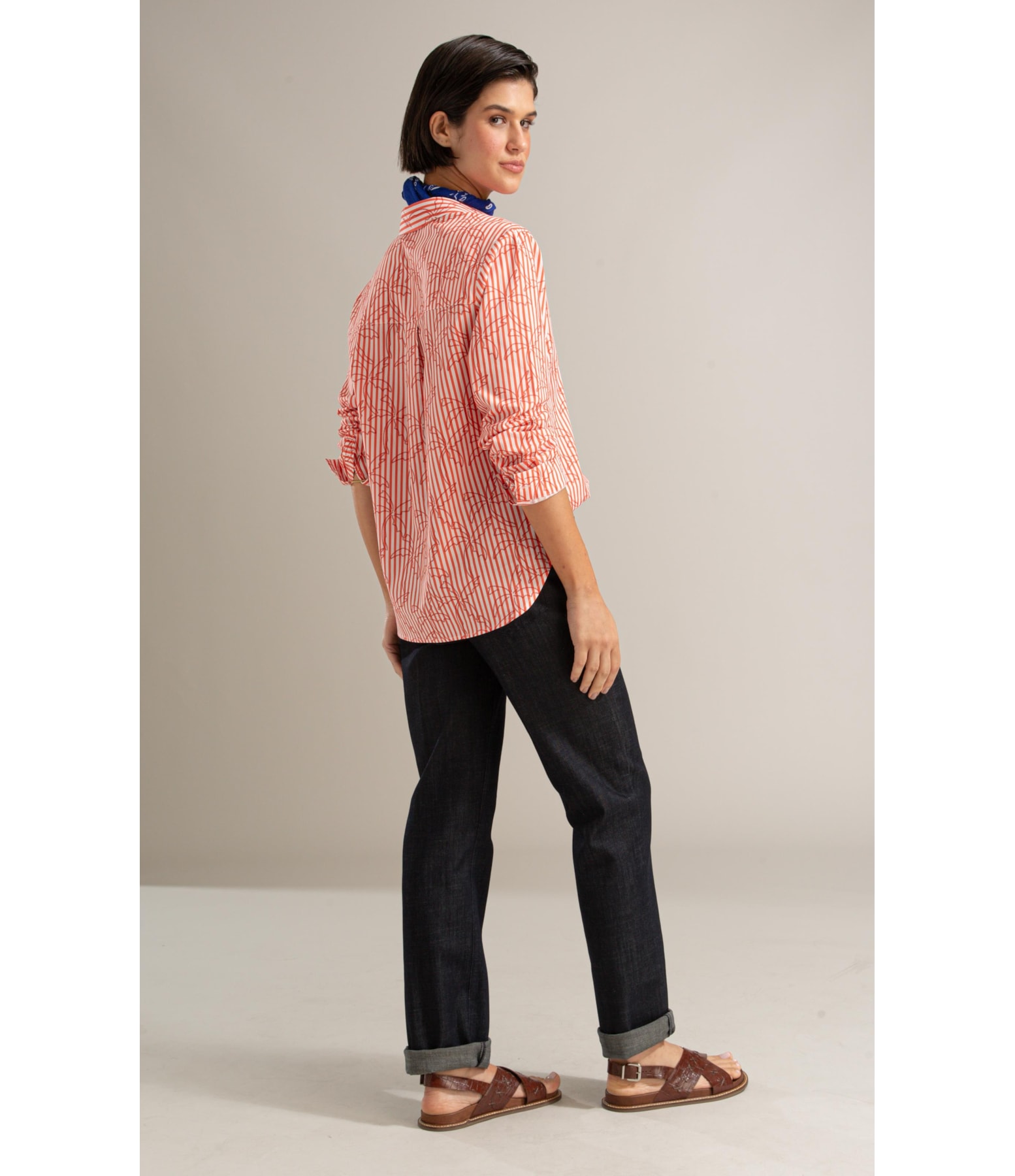 Camisa Flora Listrado Palmers Vermelho