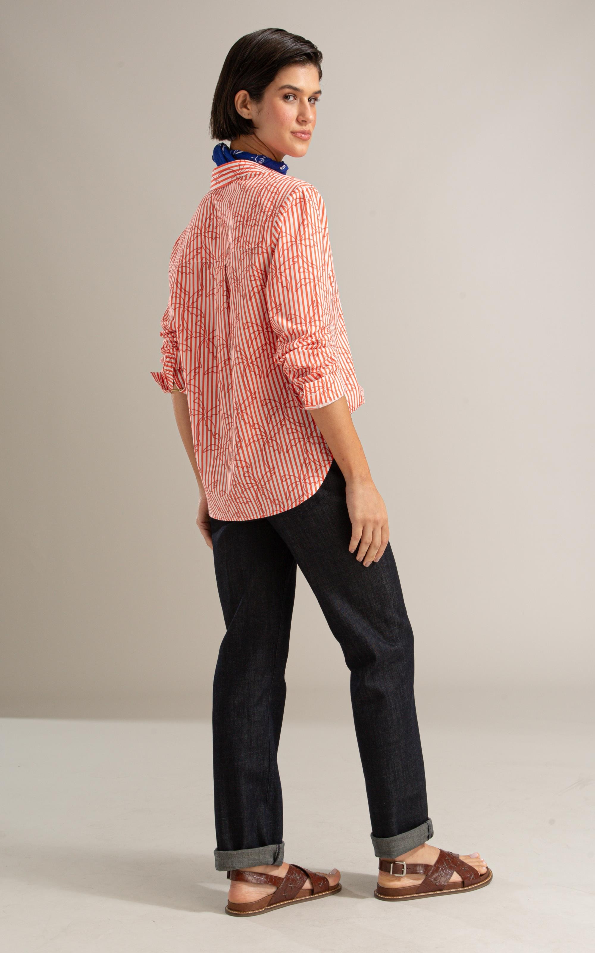 Camisa Flora Listrado Palmers Vermelho