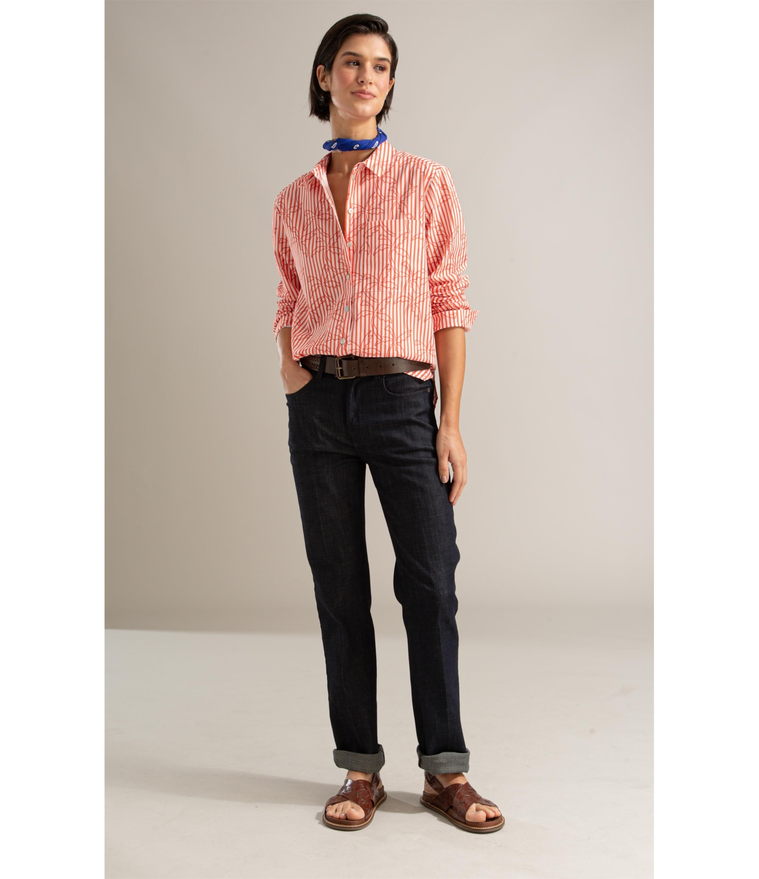 Camisa Flora Listrado Palmers Vermelho