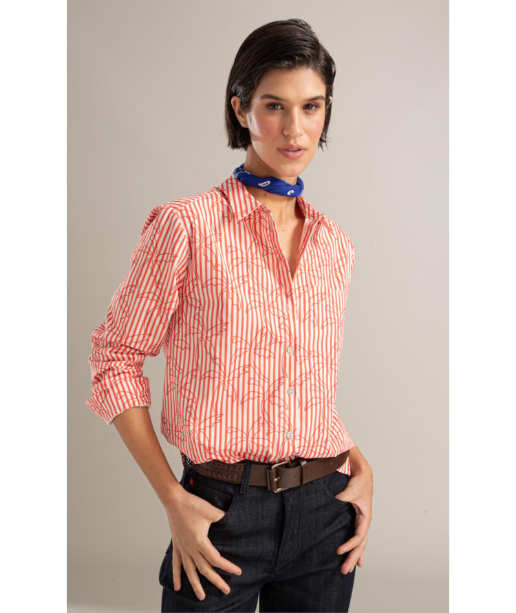 Camisa Flora Listrado Palmers Vermelho