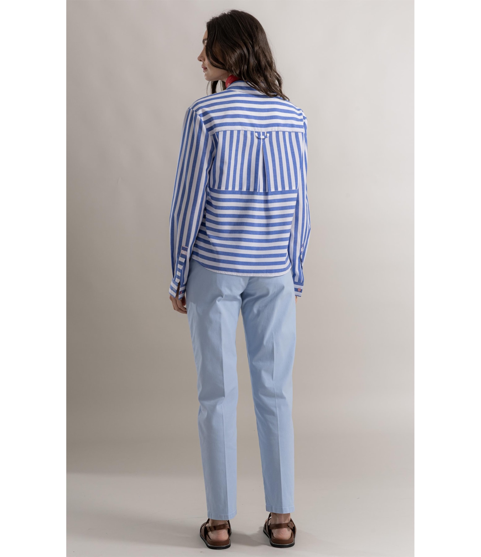 Camisa Francine Stripe Navy Azul Jeans