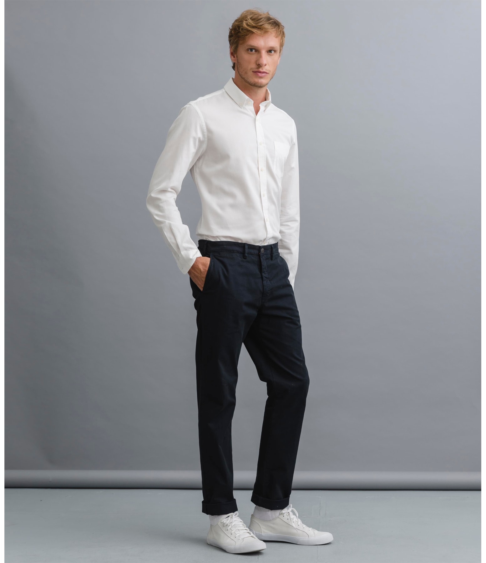 Camisa Fustao Lisa Ml Branco