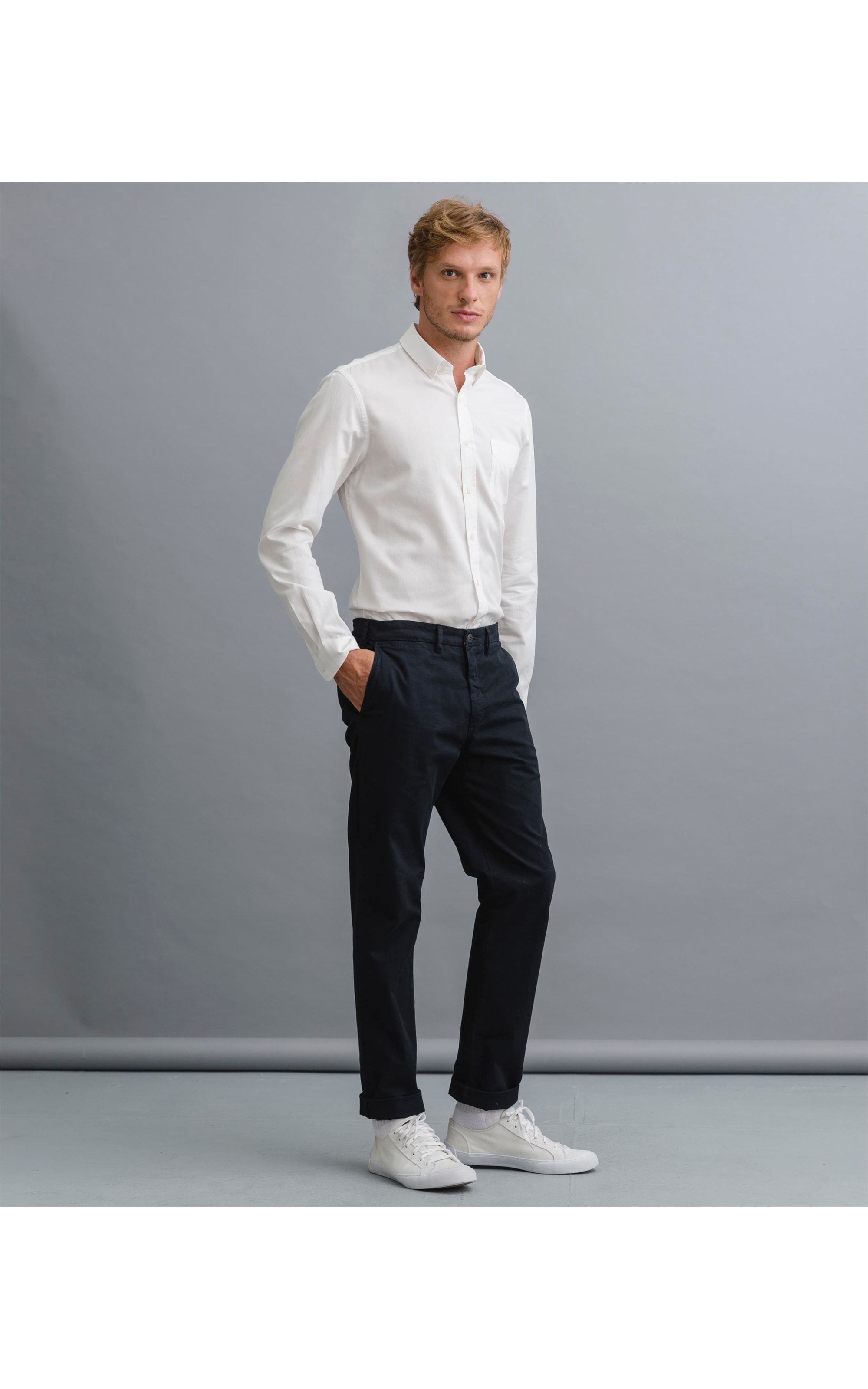 Camisa Fustao Lisa Ml Branco