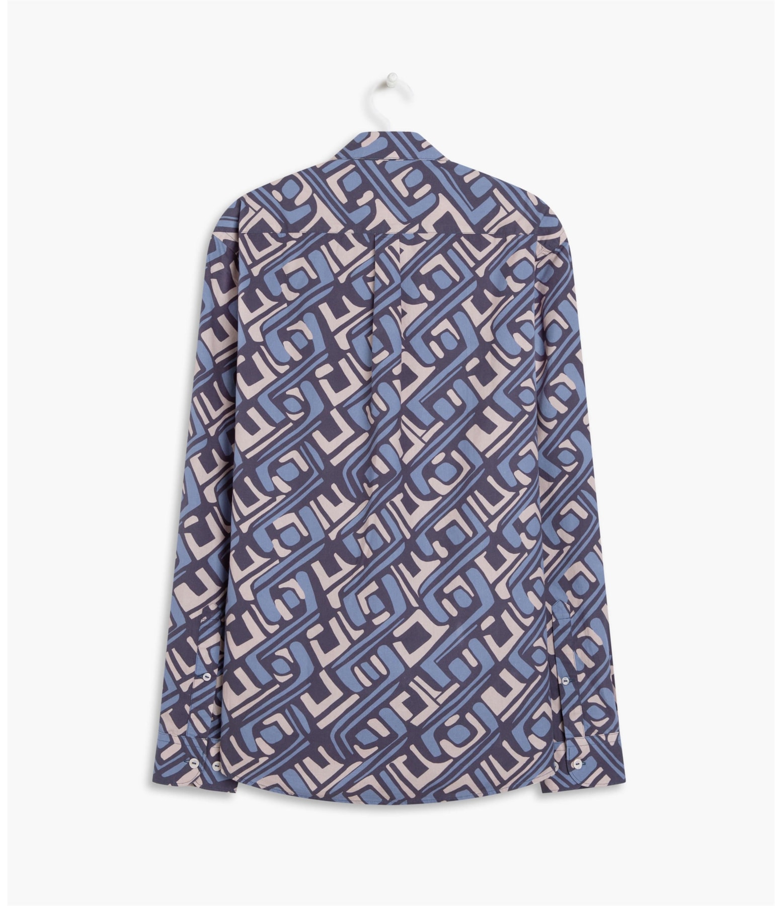  Camisa Geo Tribal Estampada Azul Bic