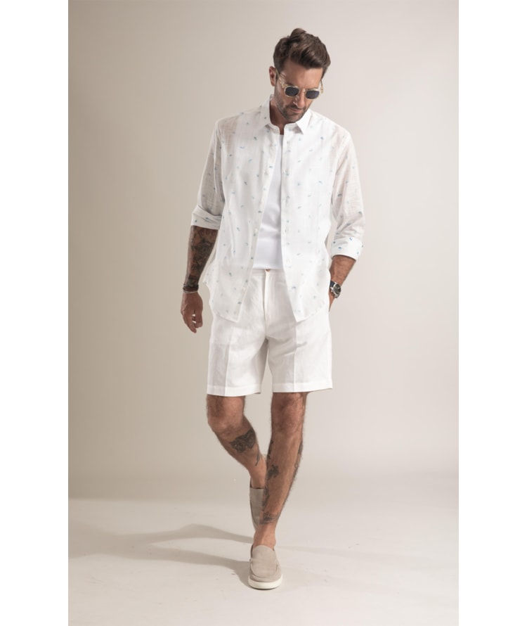 Camisa Harboxer Print Azul Bic