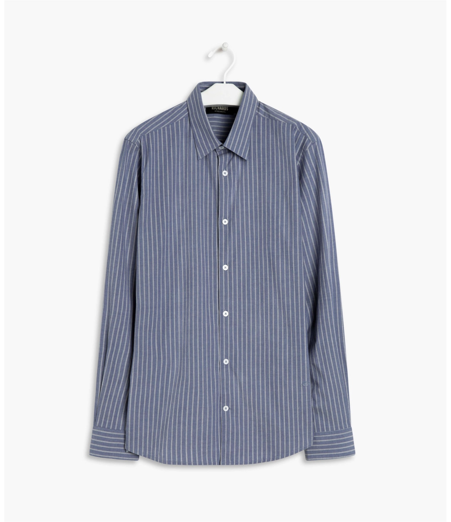 Camisa Heitor Listrada Ml Azul Bic