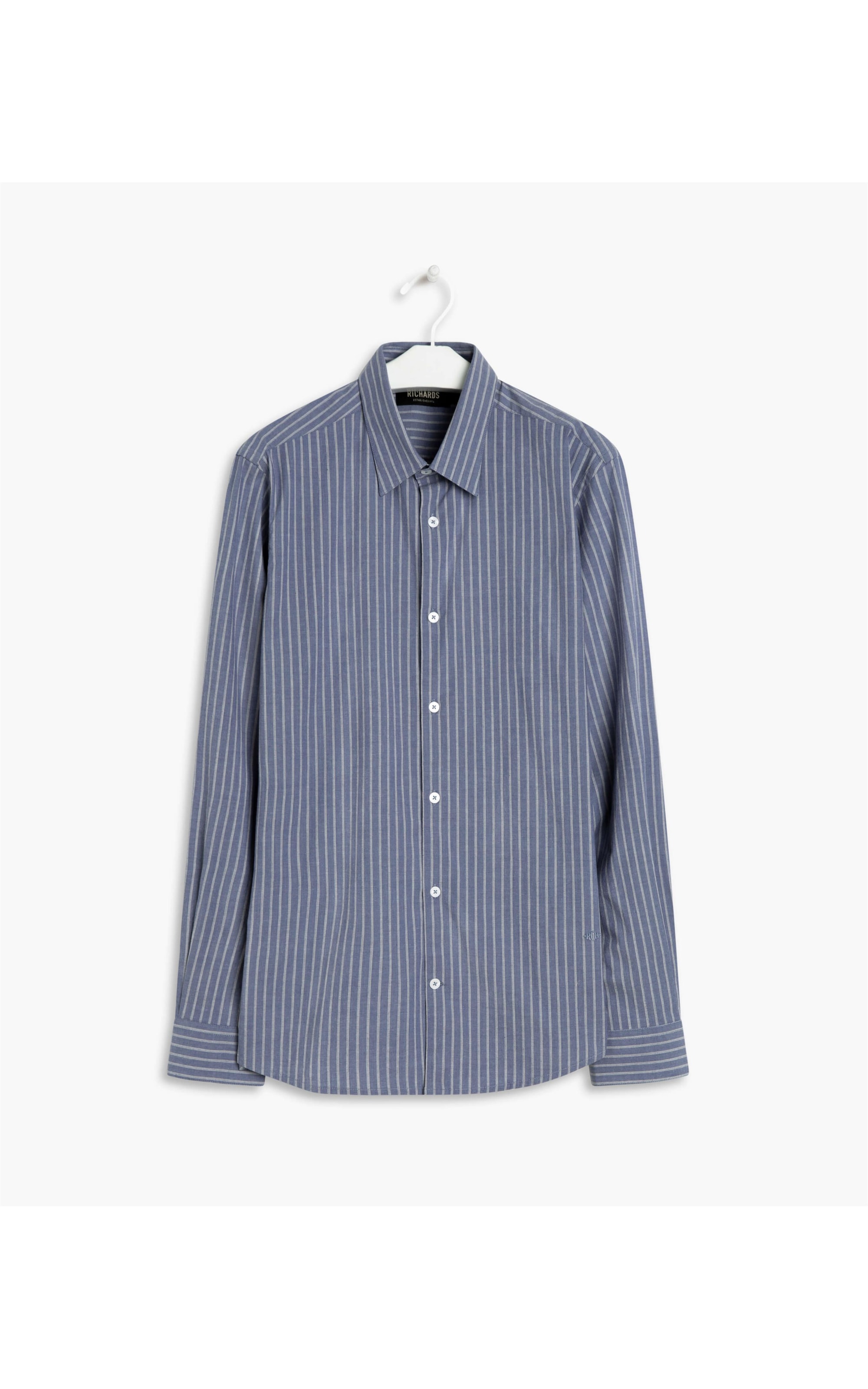 Camisa Heitor Listrada Ml Azul Bic