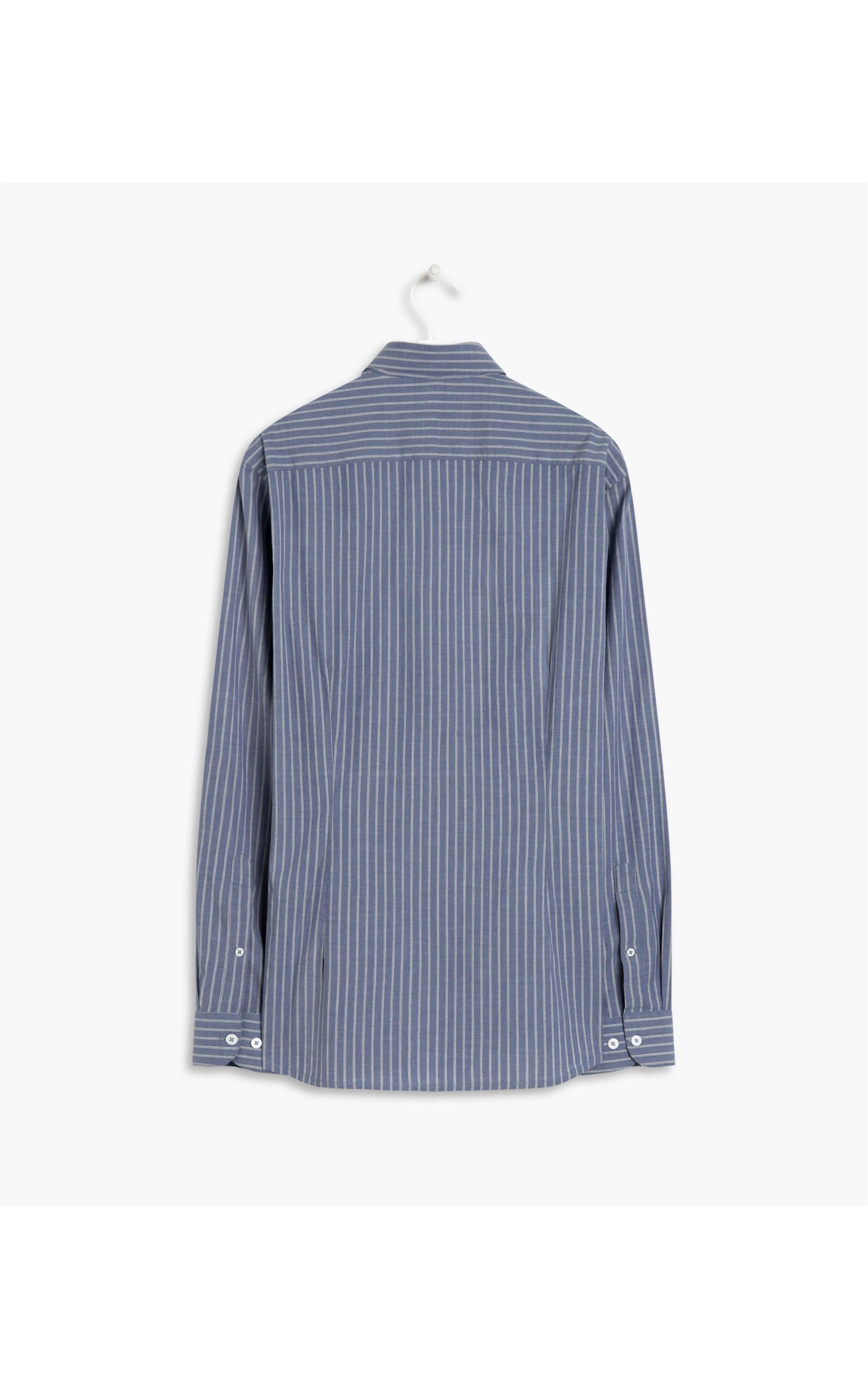 Camisa Heitor Listrada Ml Azul Bic