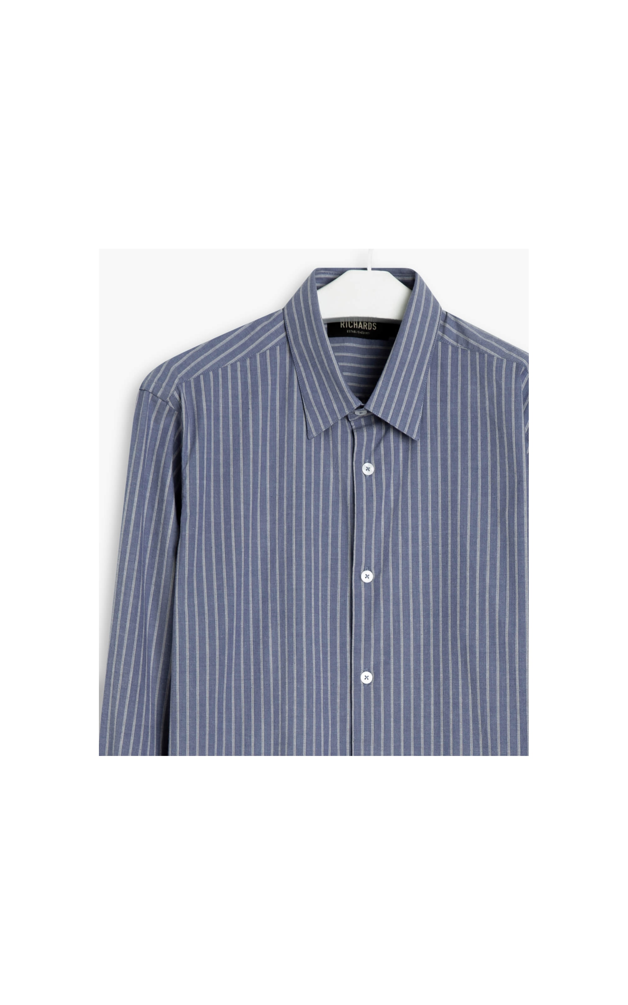 Camisa Heitor Listrada Ml Azul Bic
