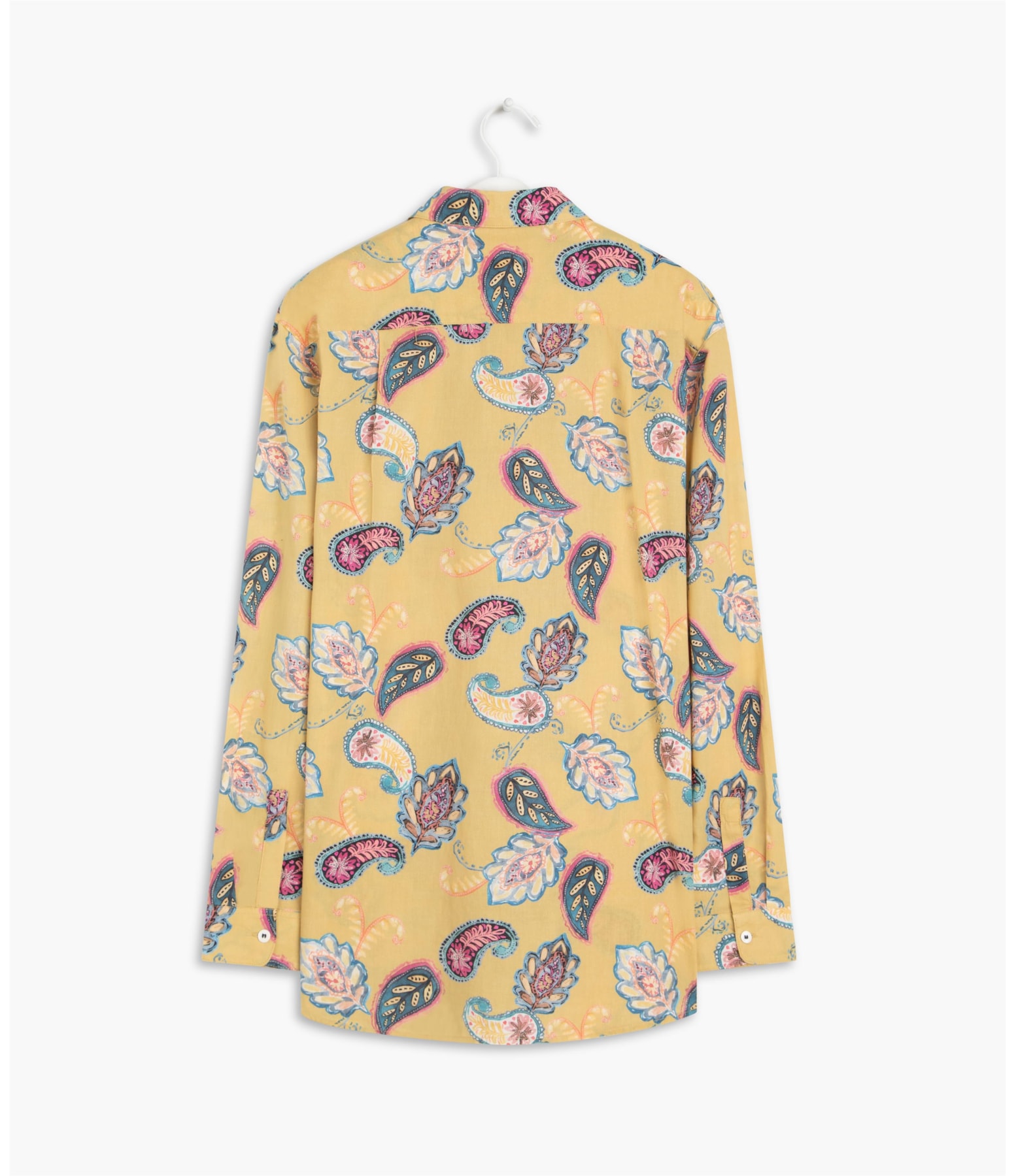 Camisa Heras Paisley Voil Algodão Mostarda