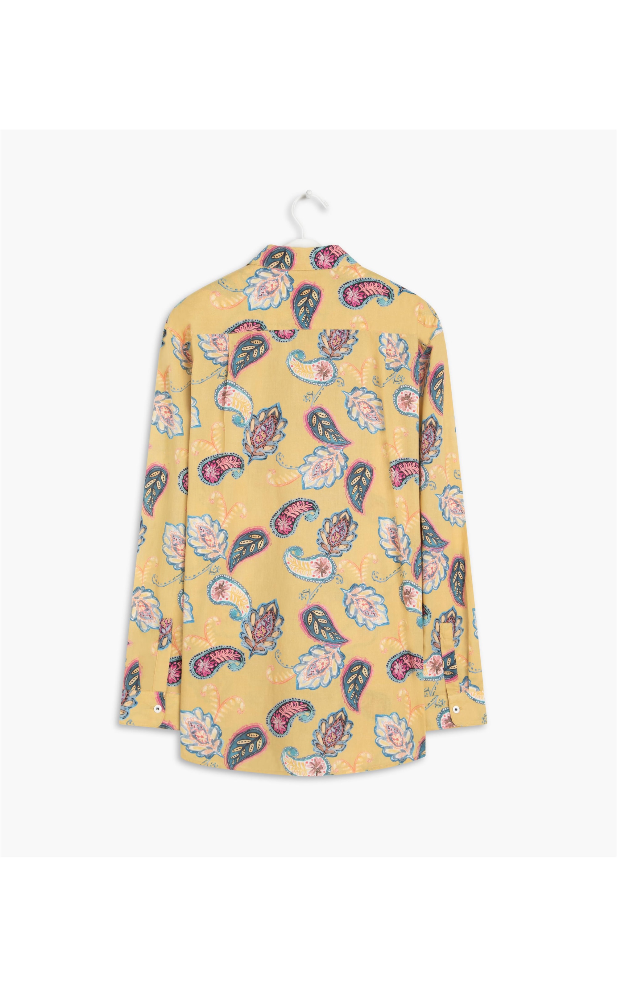 Camisa Heras Paisley Voil Algodão Mostarda