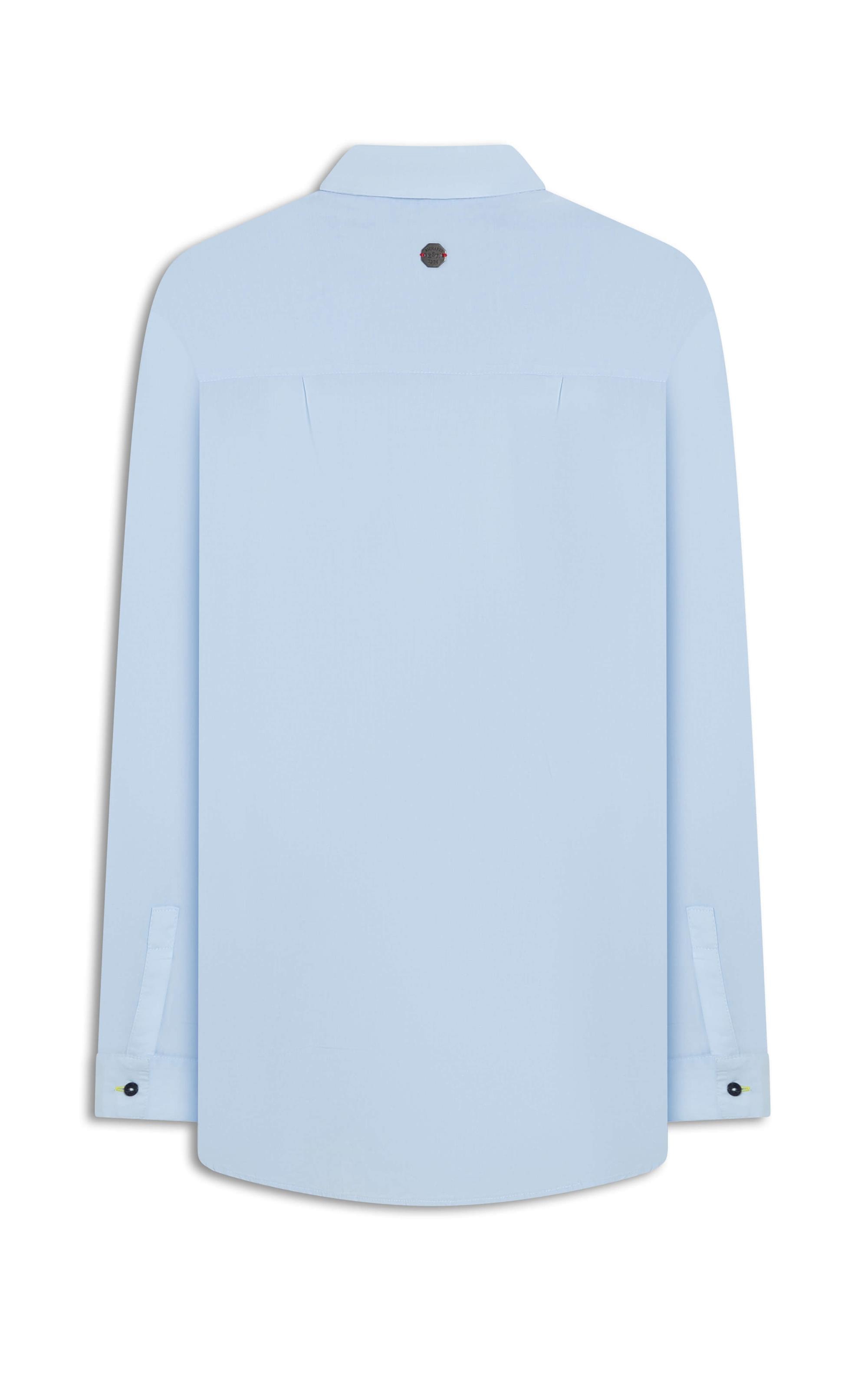 Camisa Heras Voil de Algodão Azul Claro