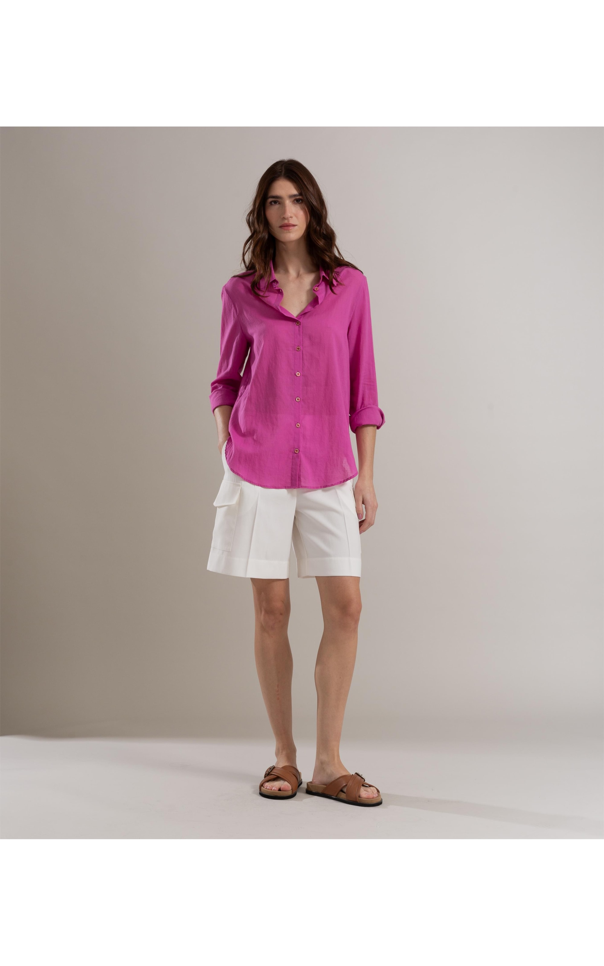 Camisa Heras Voil de Algodão Lavanda