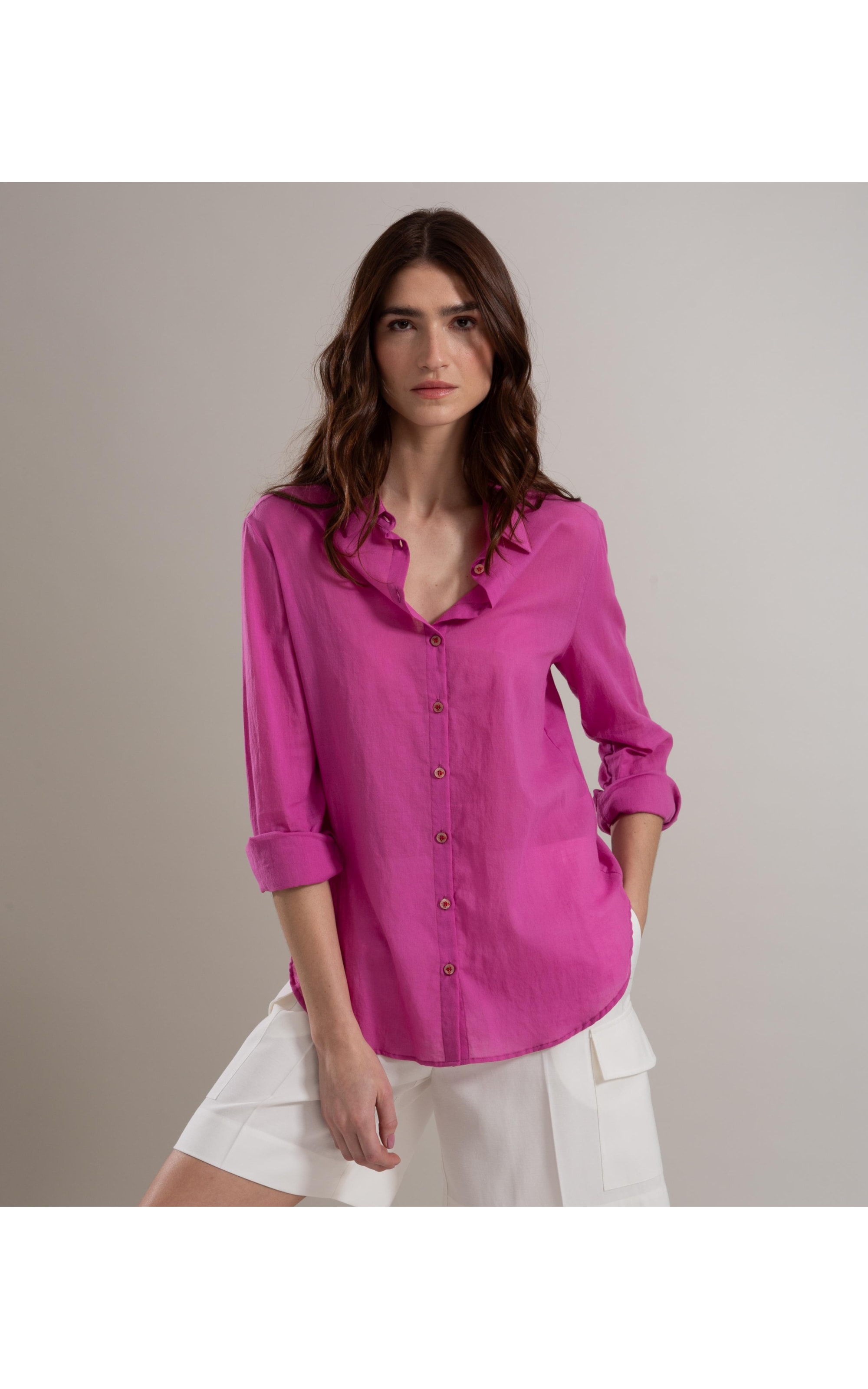 Camisa Heras Voil de Algodão Lavanda