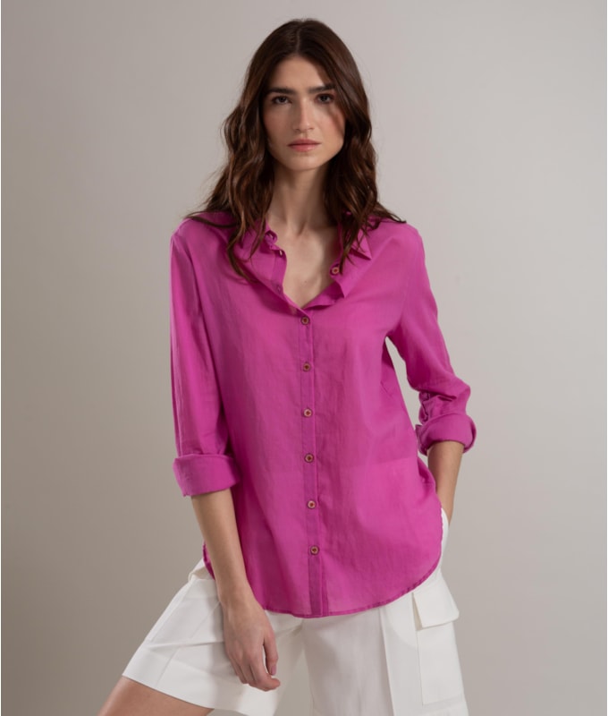 Camisa Heras Voil de Algodão Lavanda