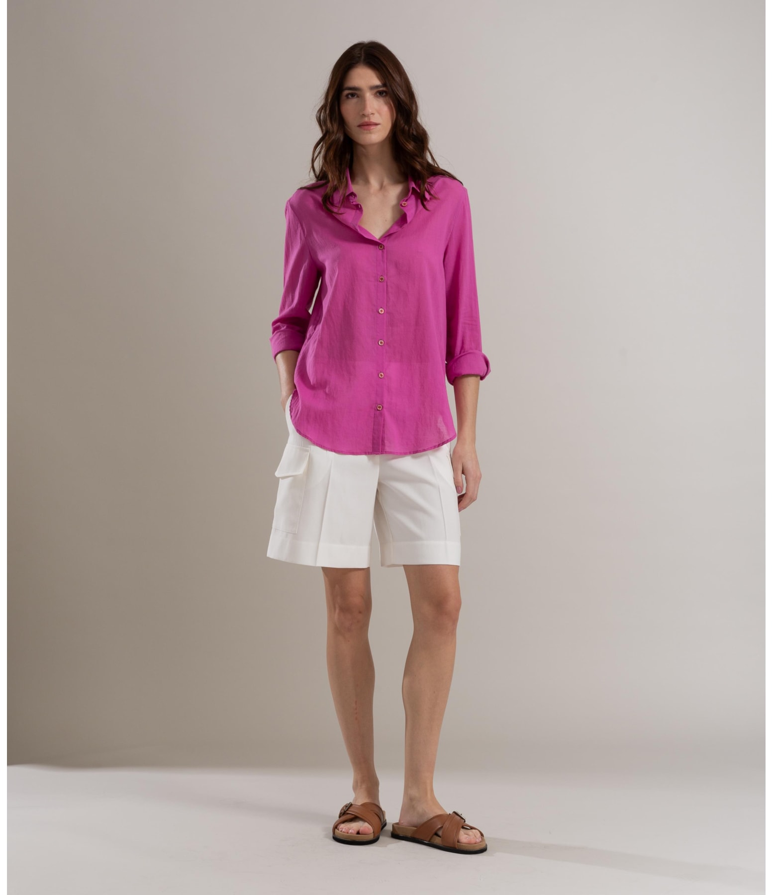 Camisa Heras Voil de Algodão Lavanda