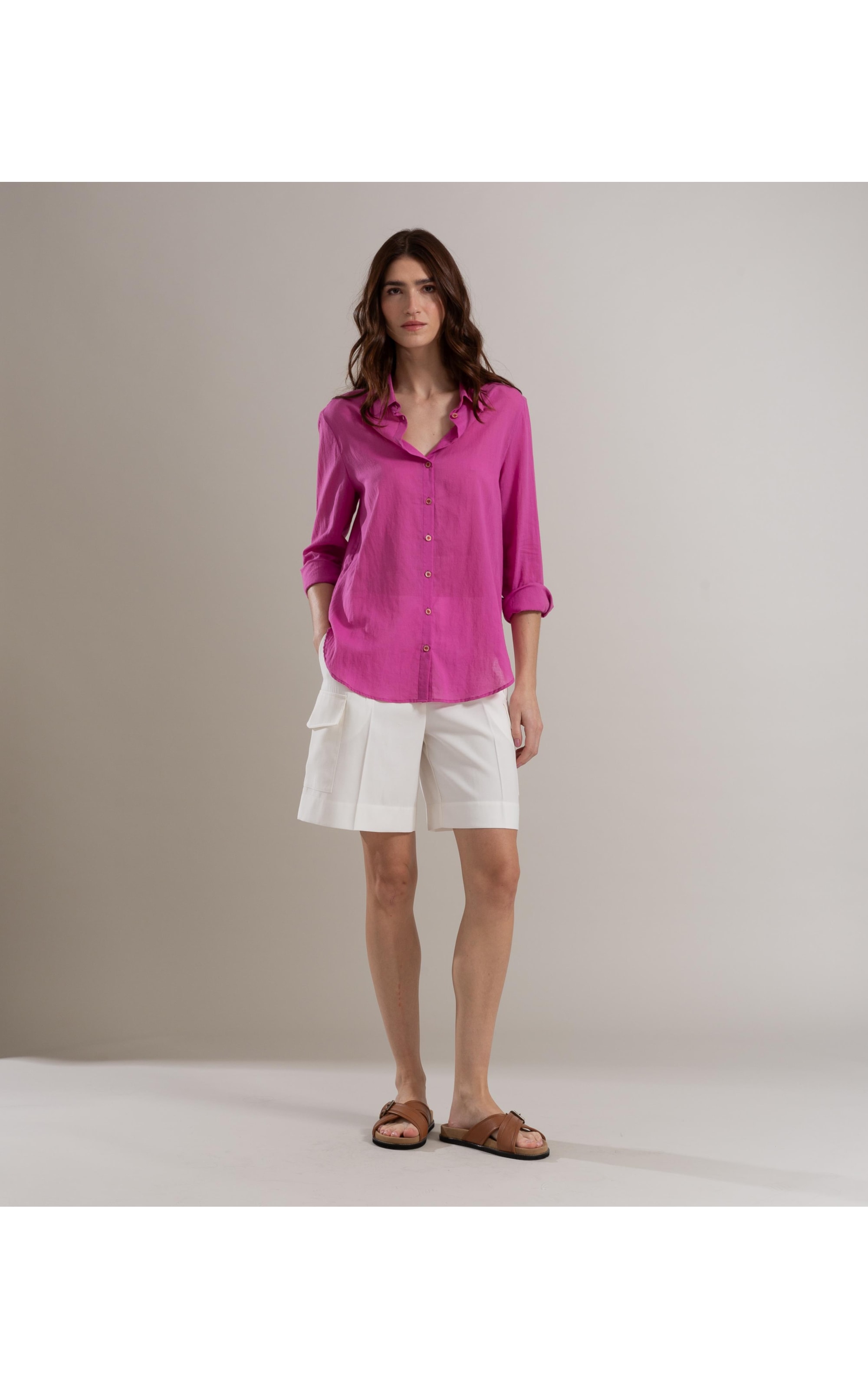 Camisa Heras Voil de Algodão Lavanda