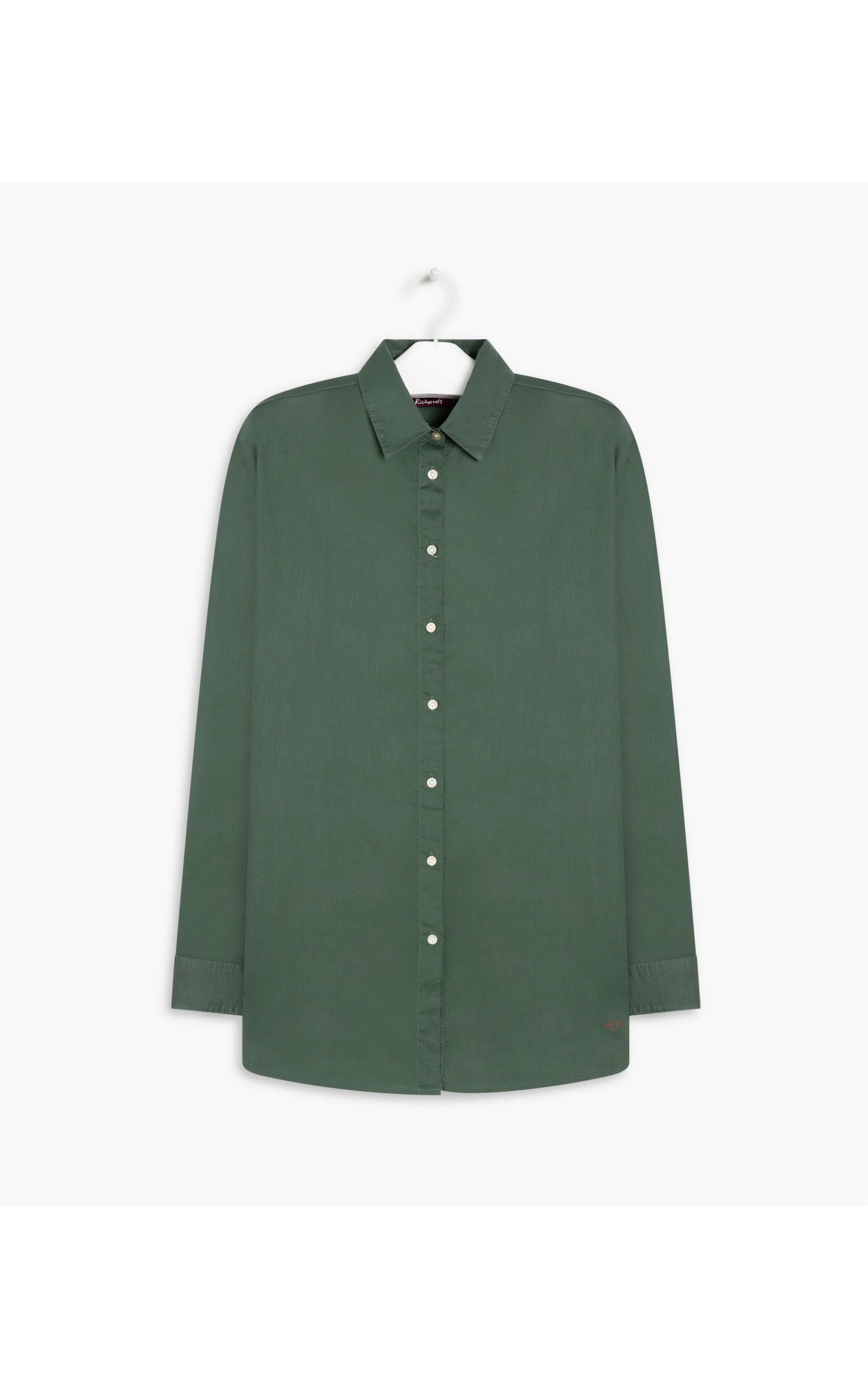 Camisa Heras Voil de Algodão Verde Oliva