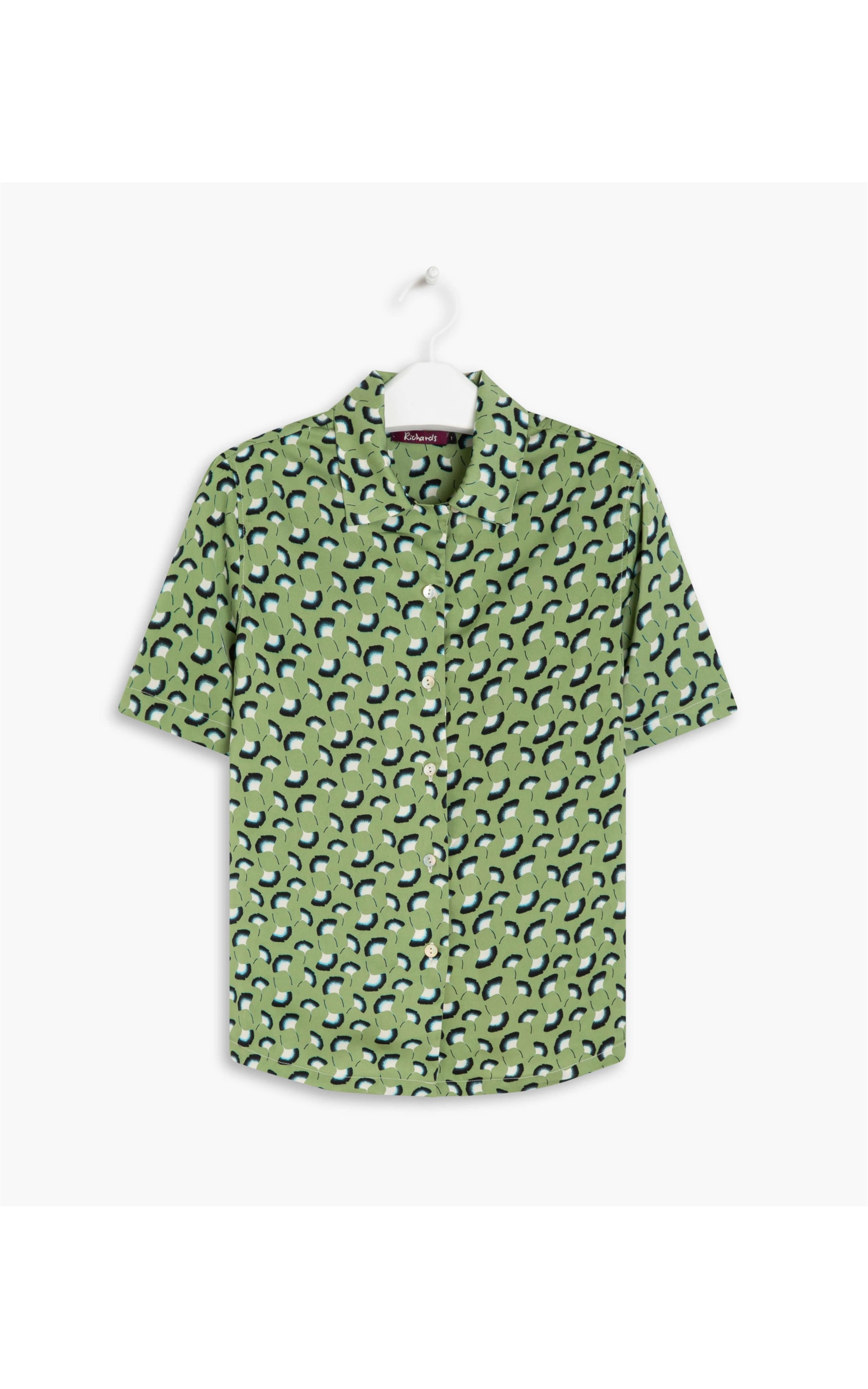 Camisa Hibisco Est Leques Petroleo
