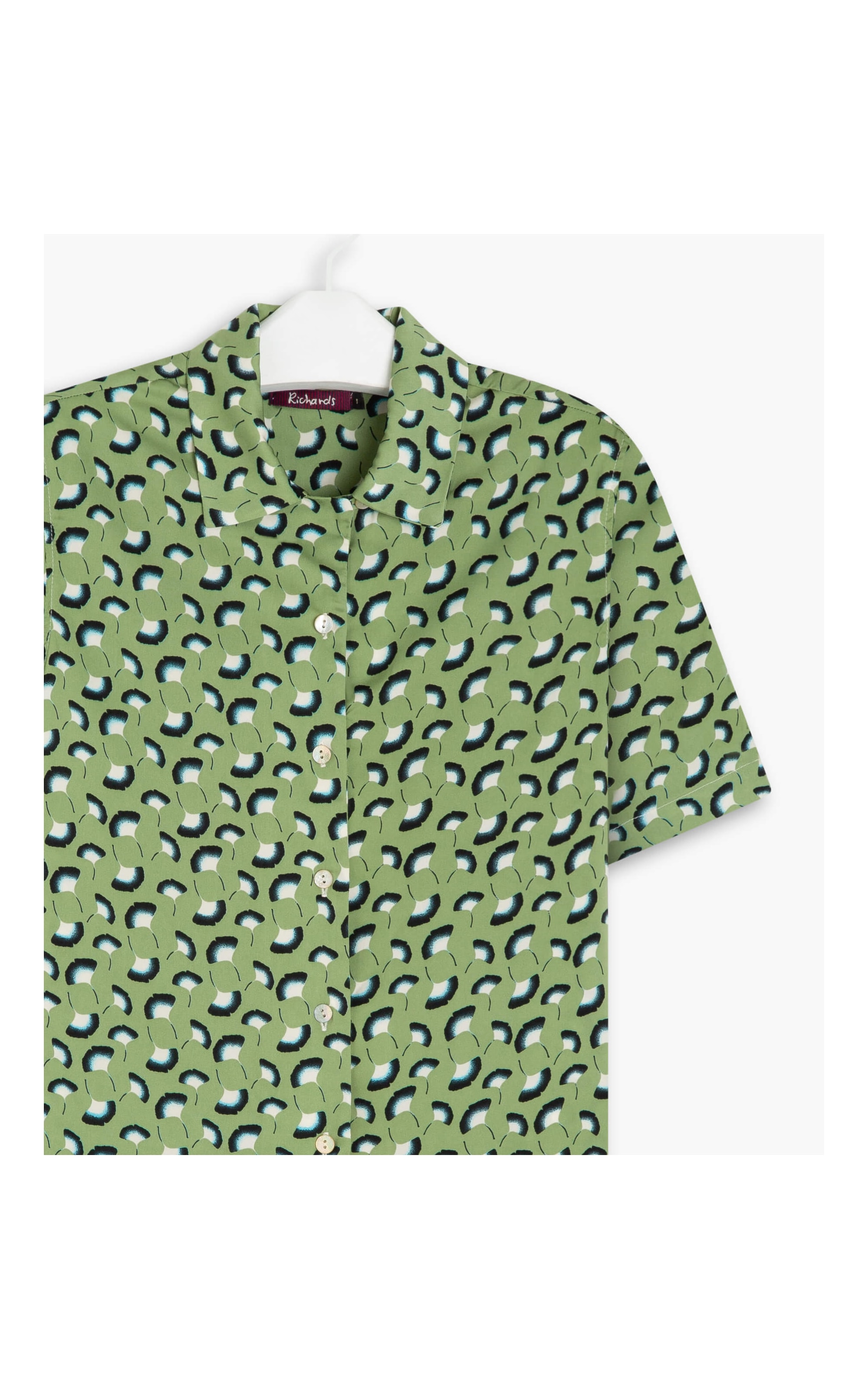 Camisa Hibisco Est Leques Petroleo