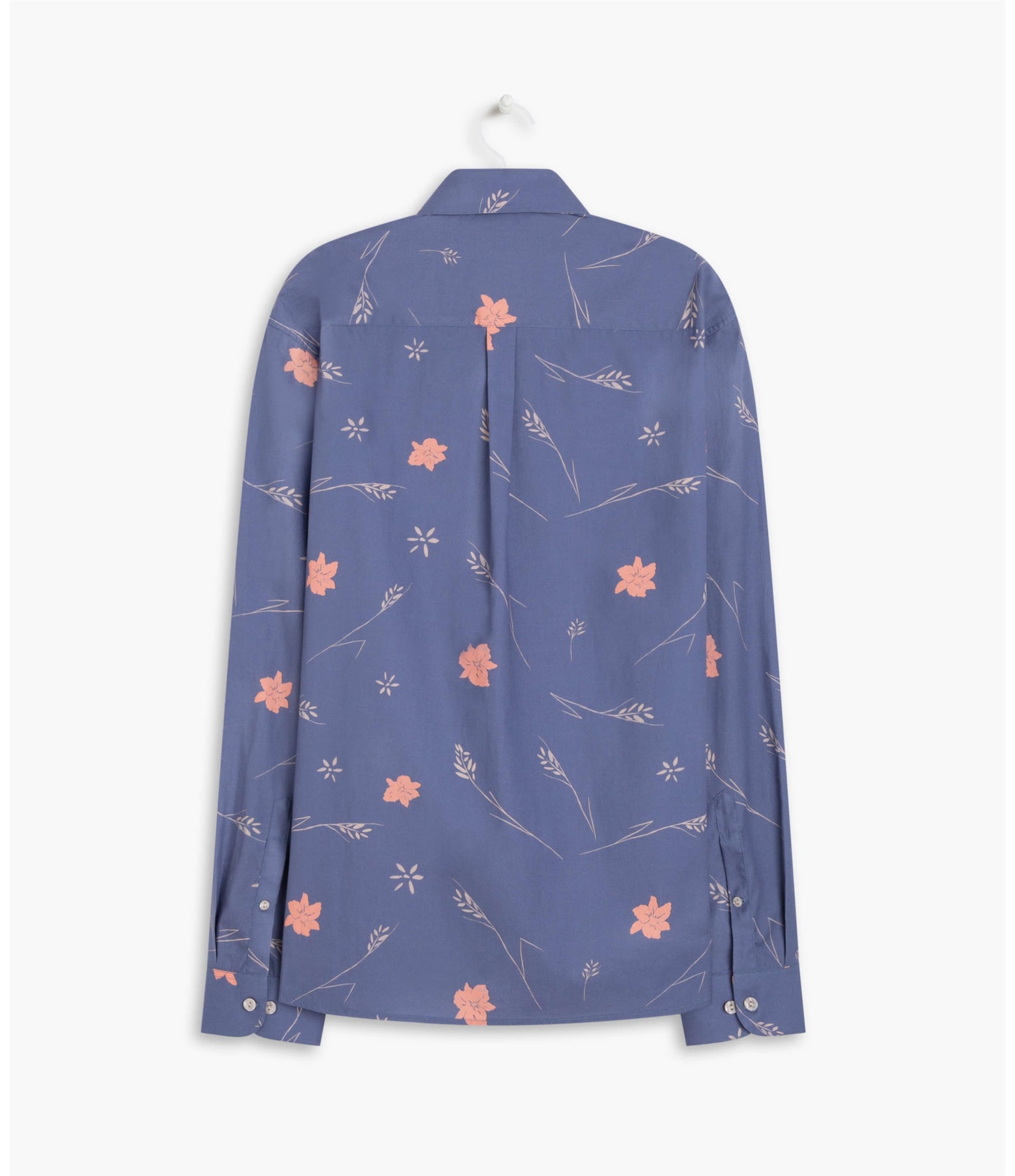  Camisa Hibisco Estampada Ml Azul Pervante