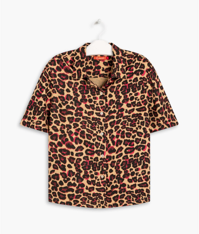 Camisa Hibisco Print Areia