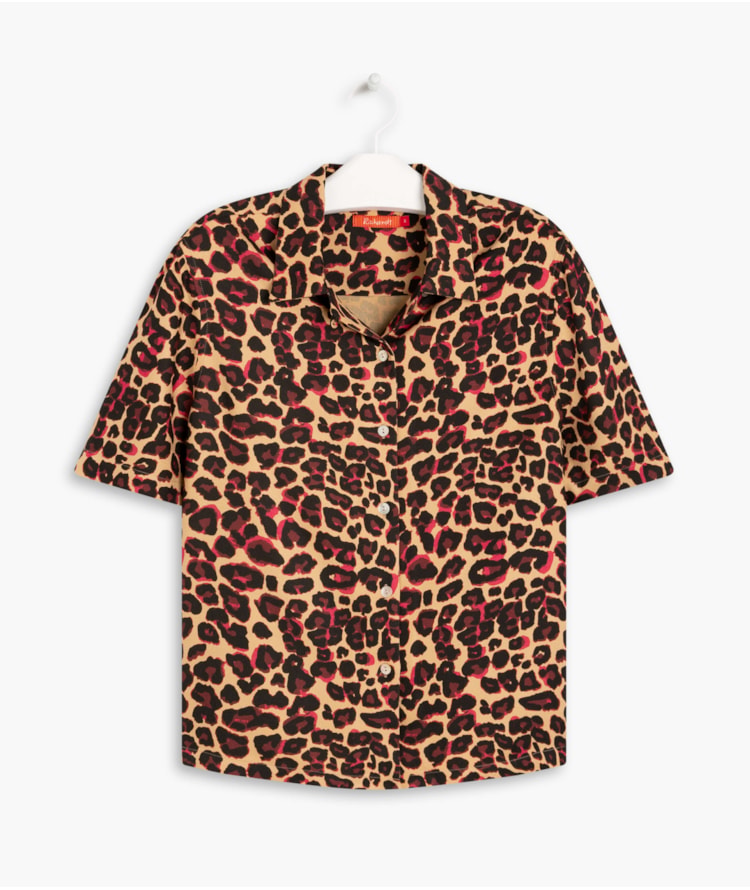 Camisa Hibisco Print Areia