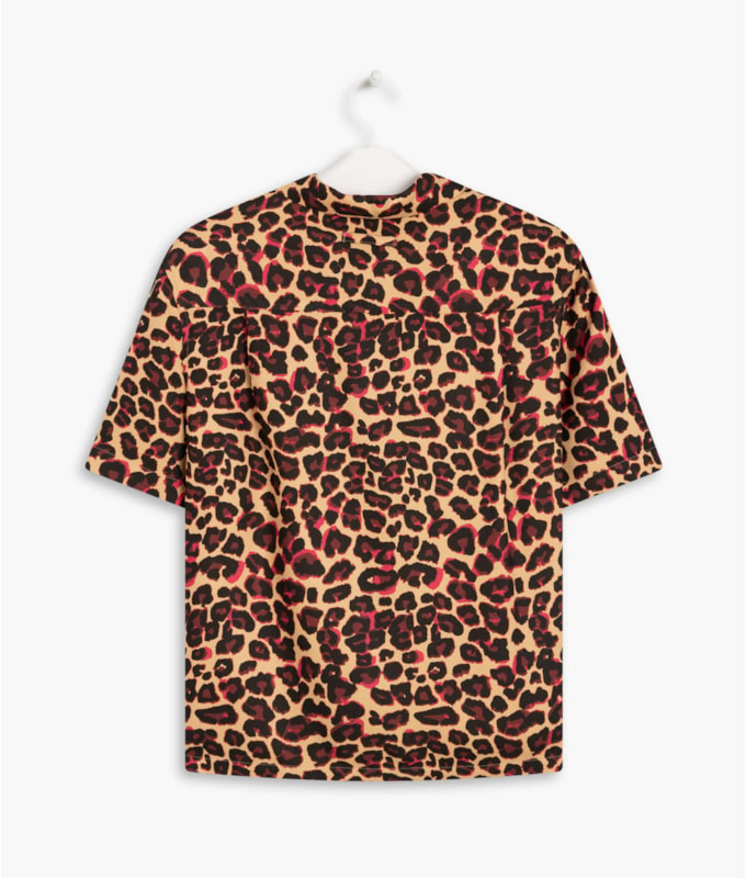 Camisa Hibisco Print Areia