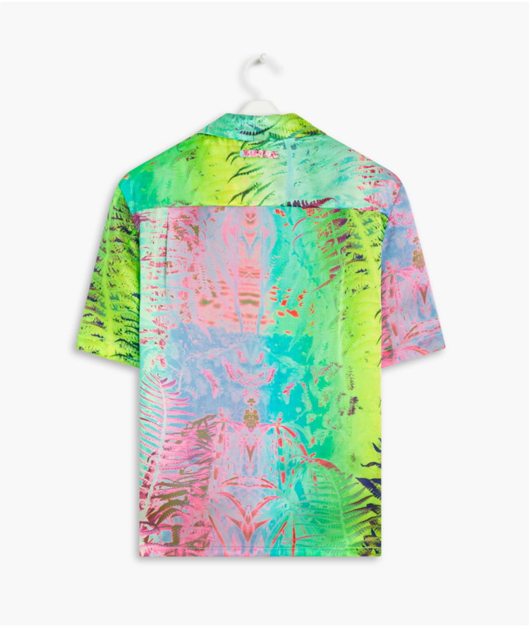 Camisa Hibisco Print Verde Maca