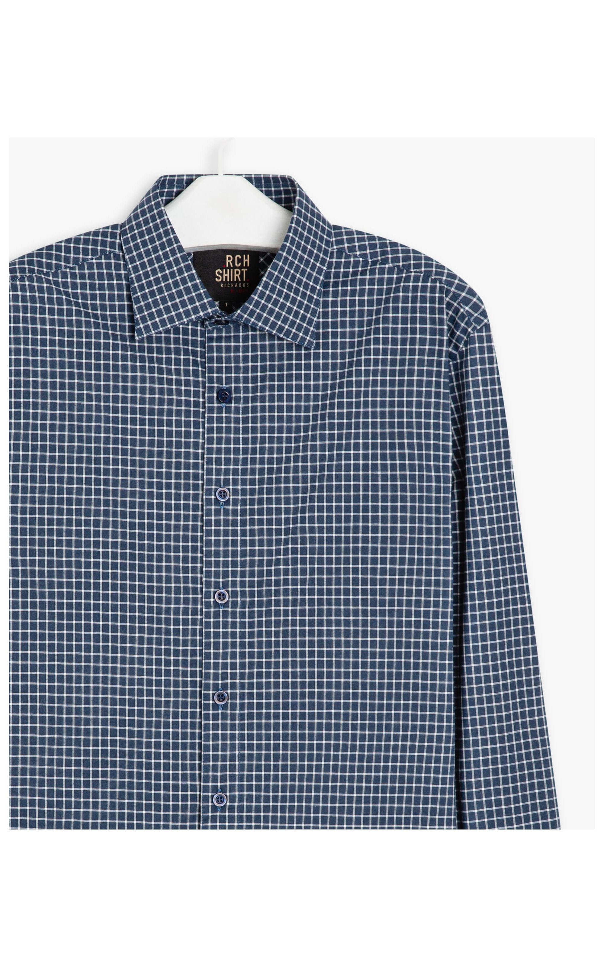 Camisa Israel Xadrez Ml Azul Bic