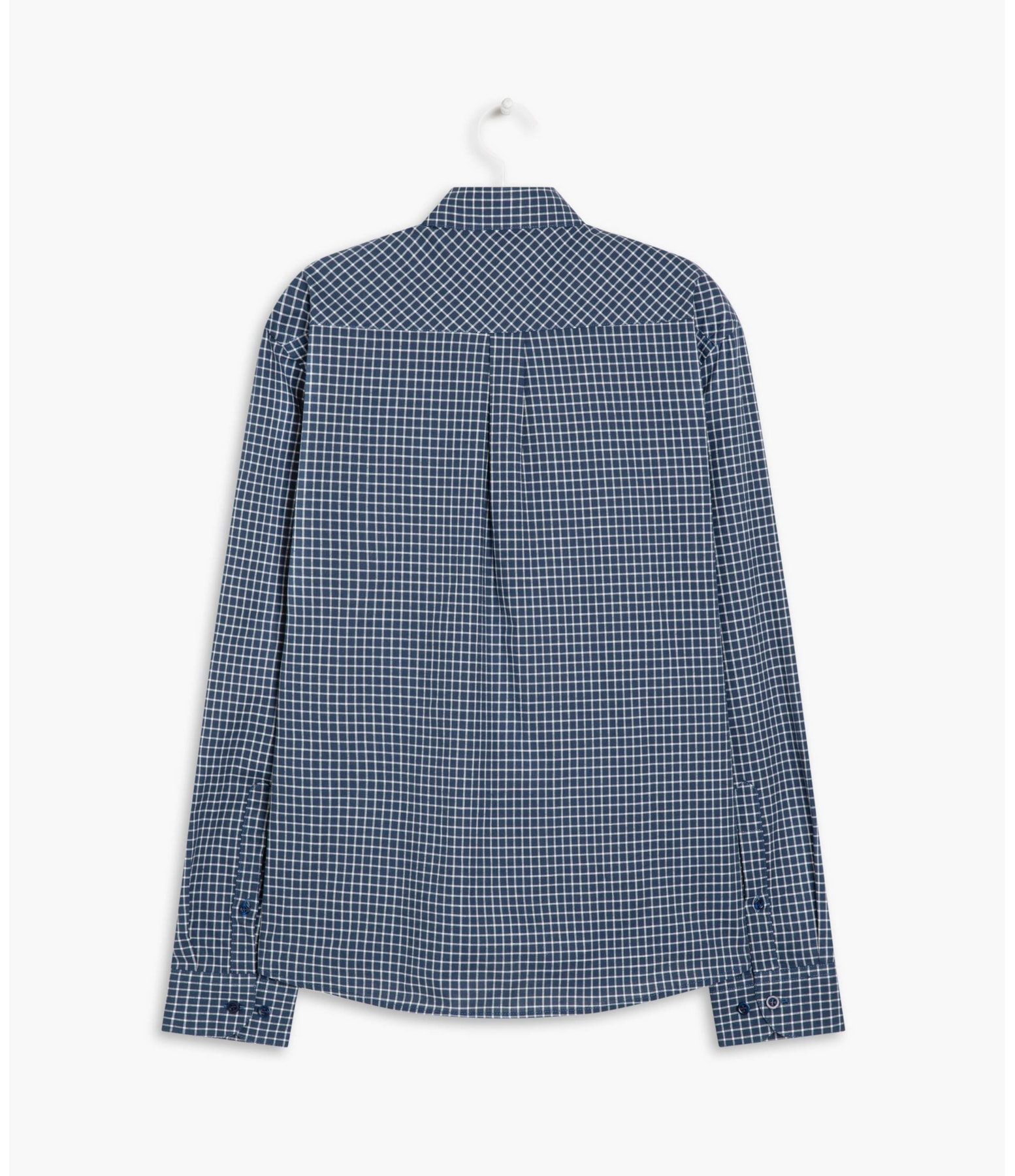 Camisa Israel Xadrez Ml Azul Bic