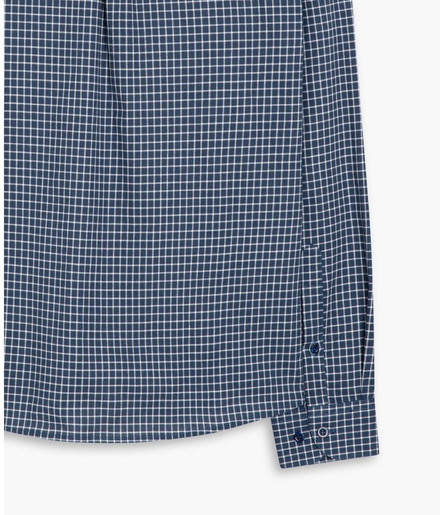 Camisa Israel Xadrez Ml Azul Bic