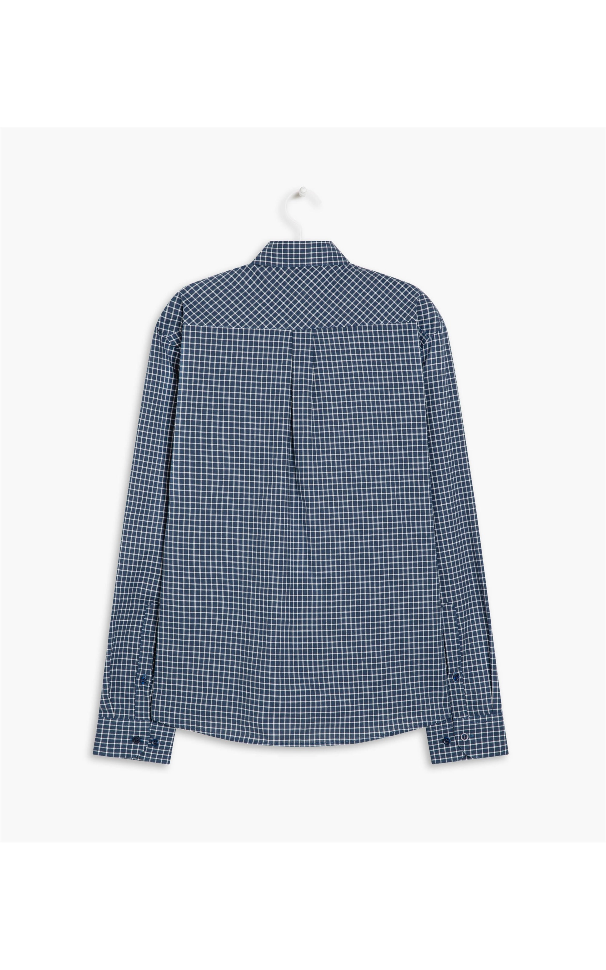 Camisa Israel Xadrez Ml Azul Bic