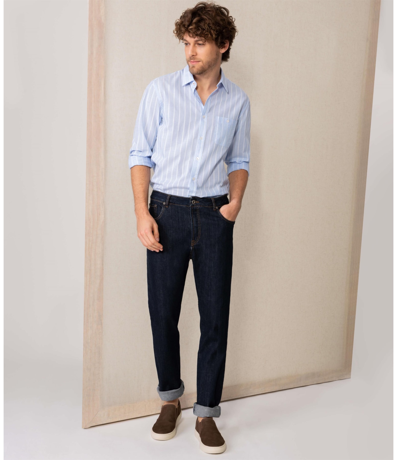 Camisa Italia Ml Azul Claro