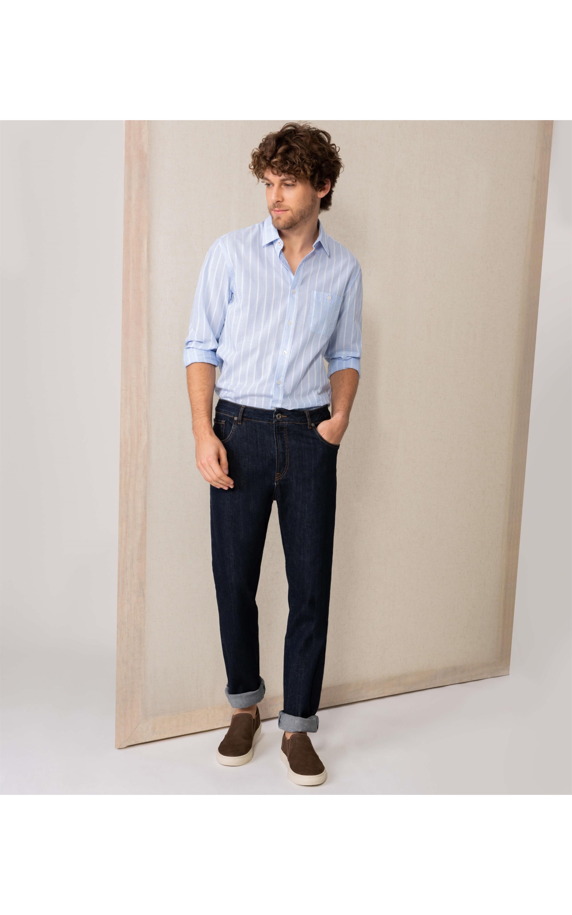 Camisa Italia Ml Azul Claro