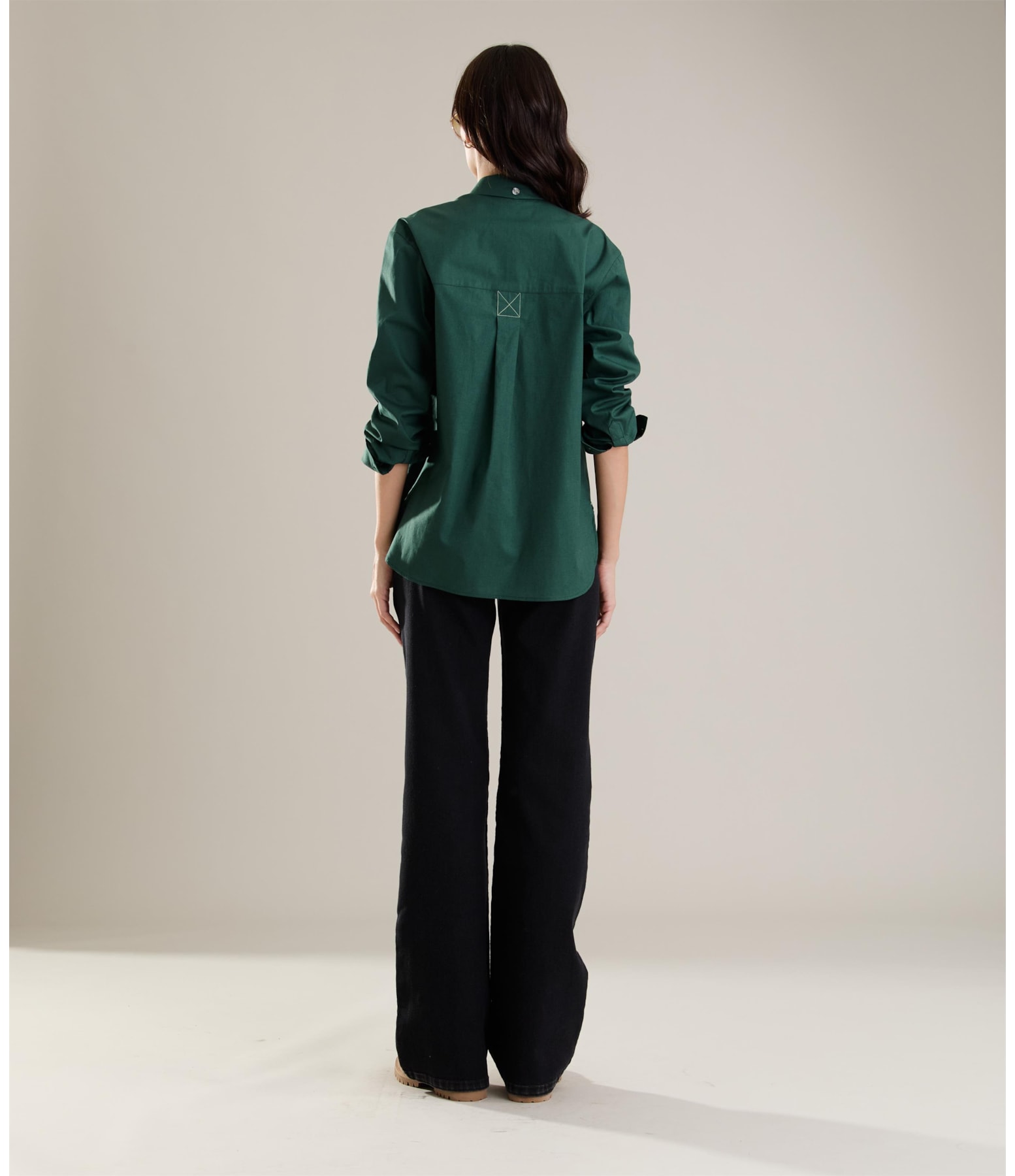 Camisa Jade Algodao Verde Militar