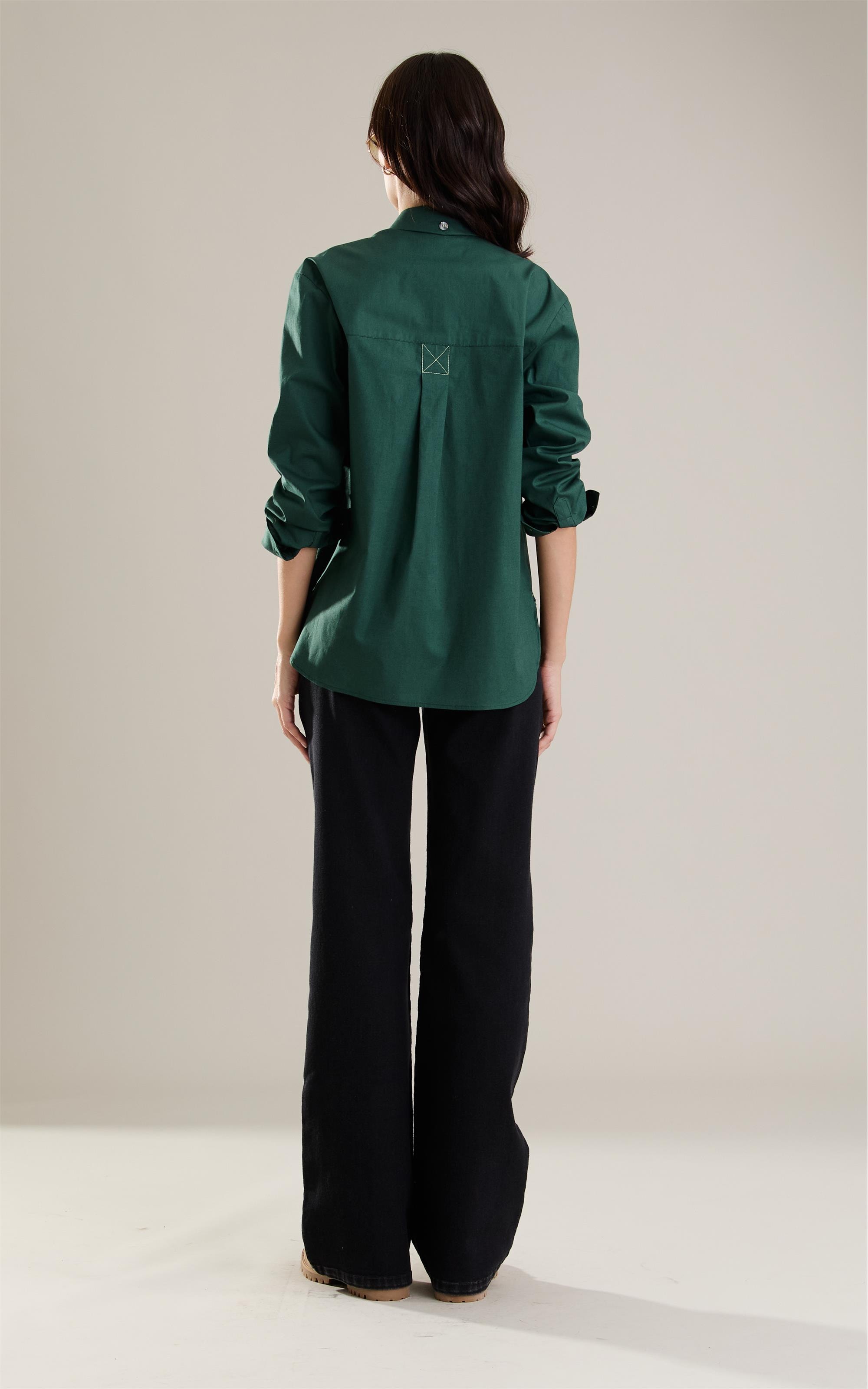 Camisa Jade Algodao Verde Militar