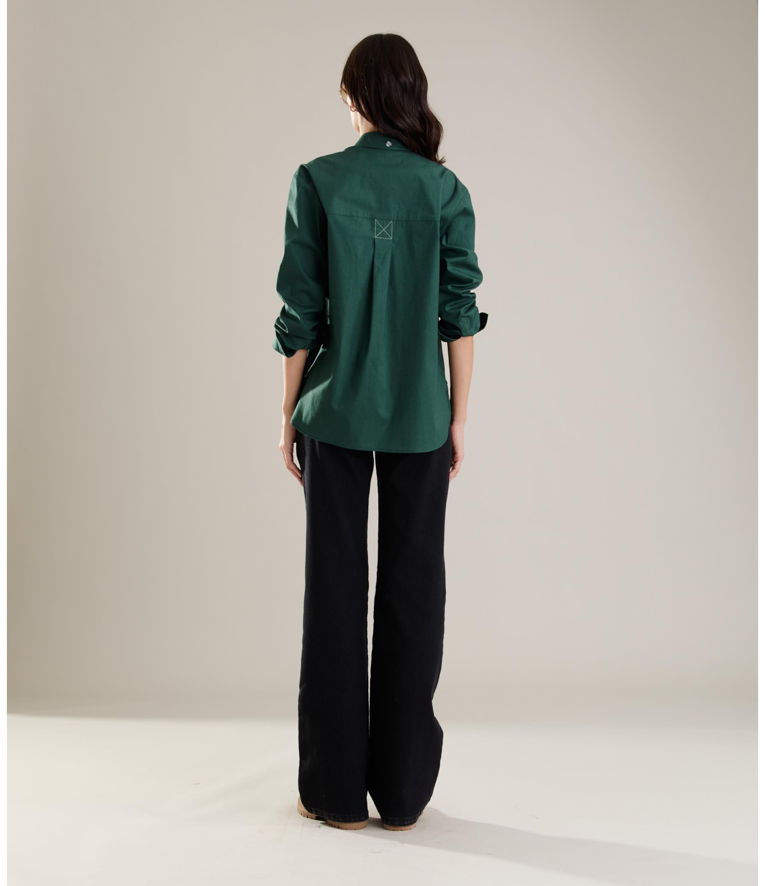 Camisa Jade Algodao Verde Militar