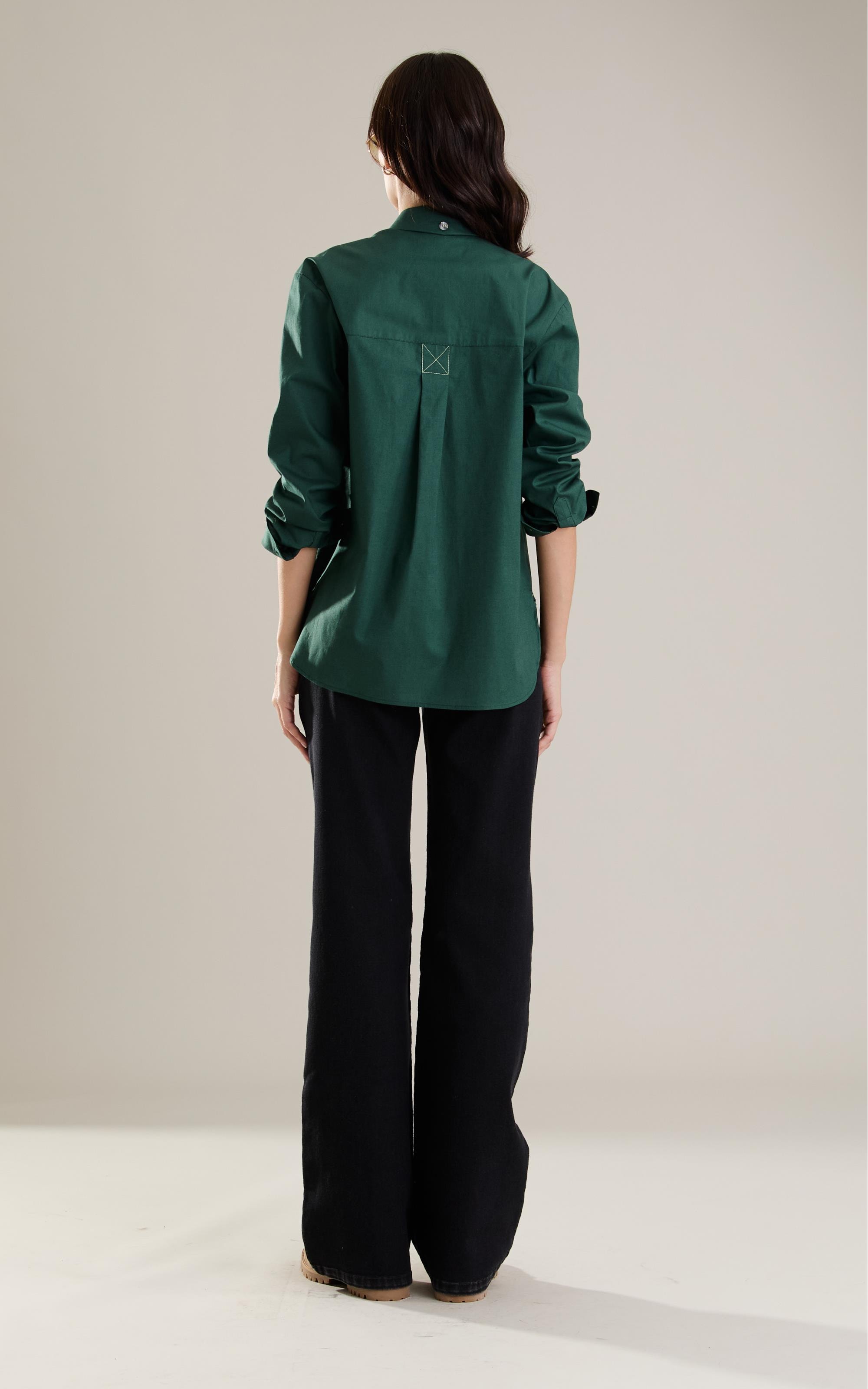 Camisa Jade Algodao Verde Militar