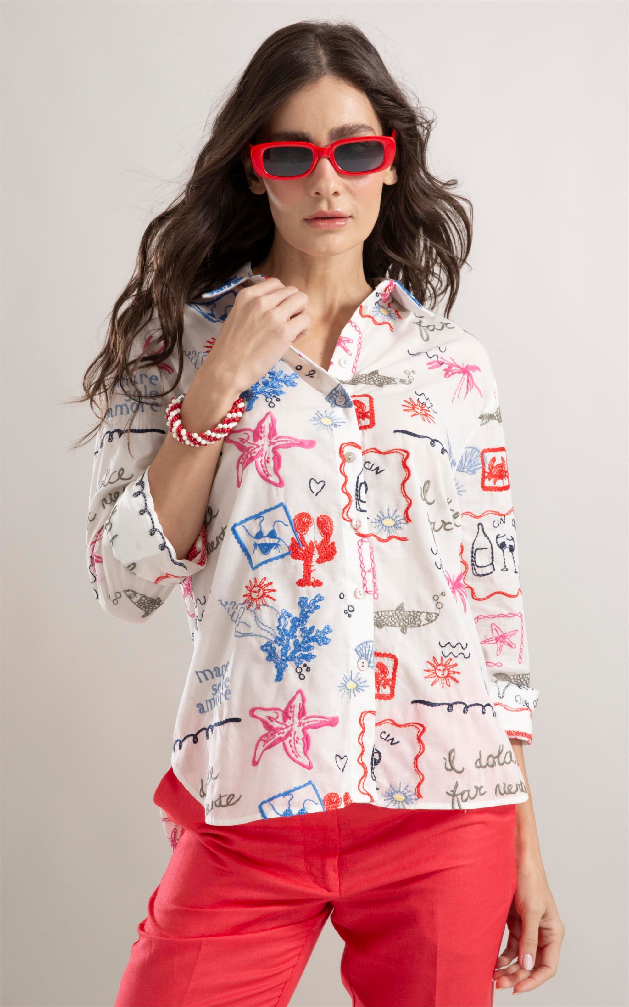 Camisa Jade Bordado Summer Branco
