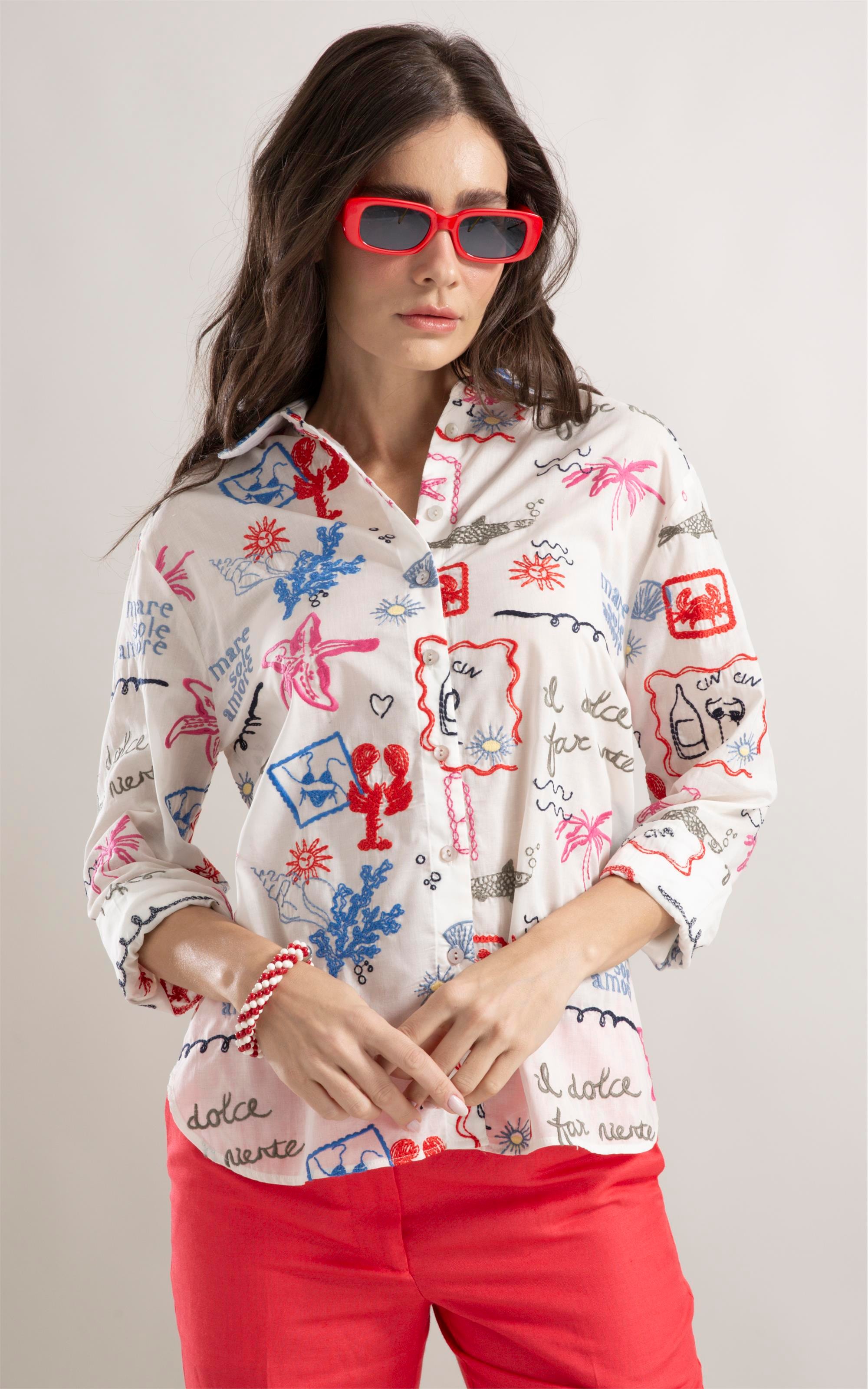 Camisa Jade Bordado Summer Branco