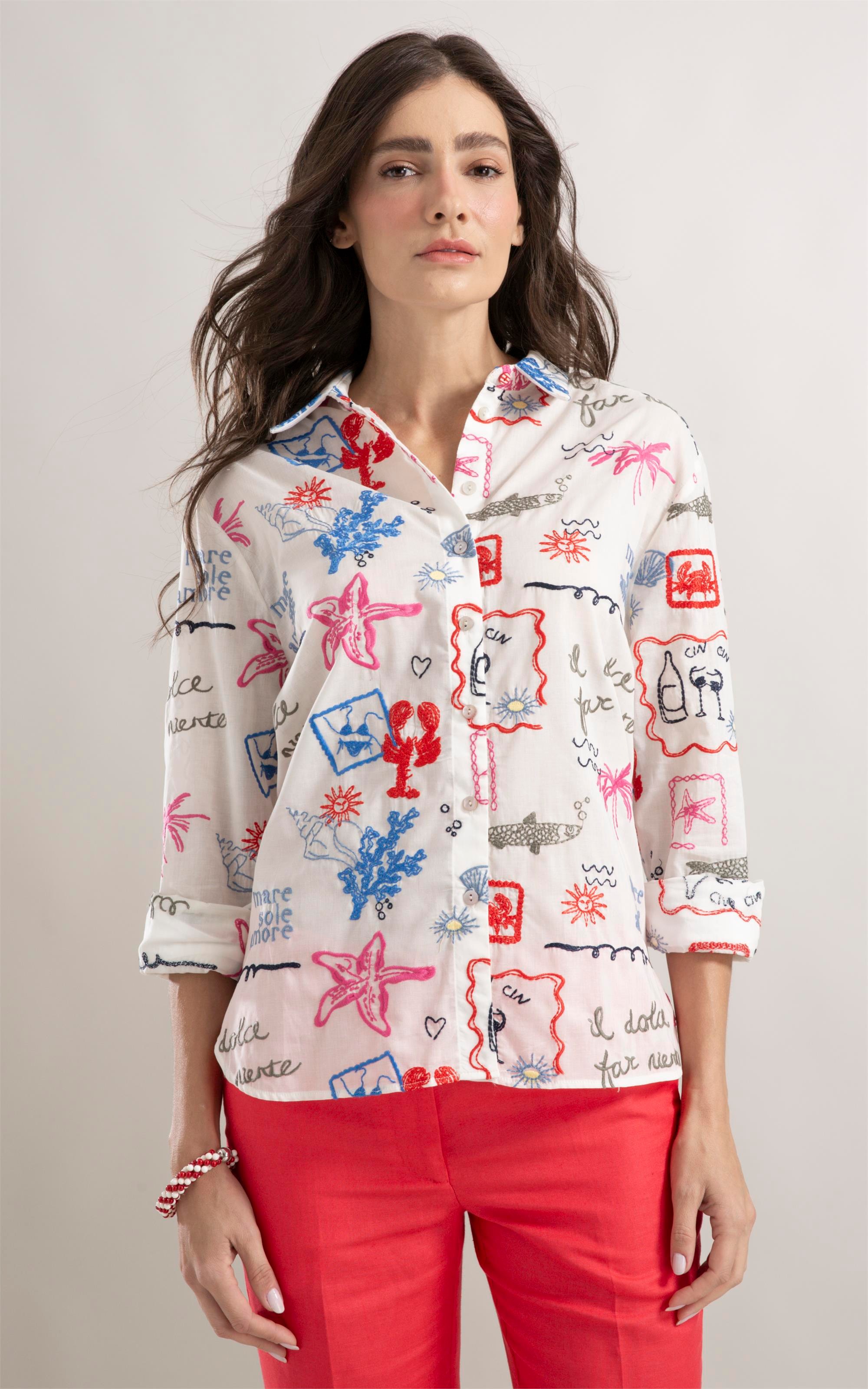 Camisa Jade Bordado Summer Branco