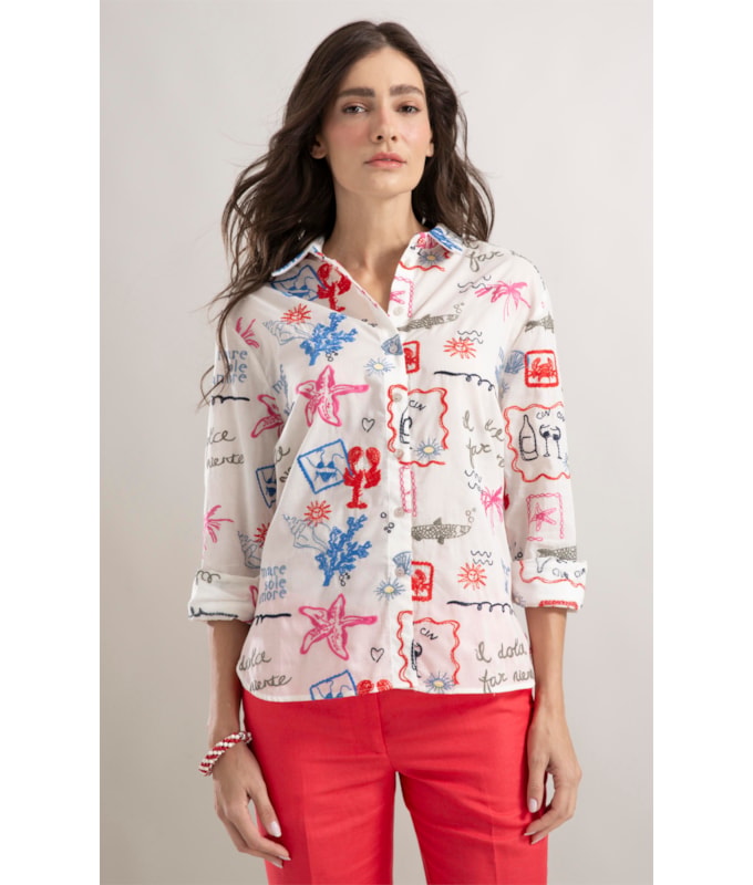 Camisa Jade Bordado Summer Branco