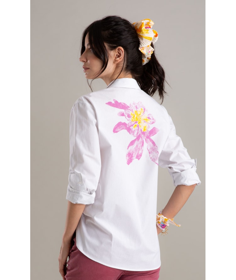 Camisa Jade Listras Algodao Azul Bic