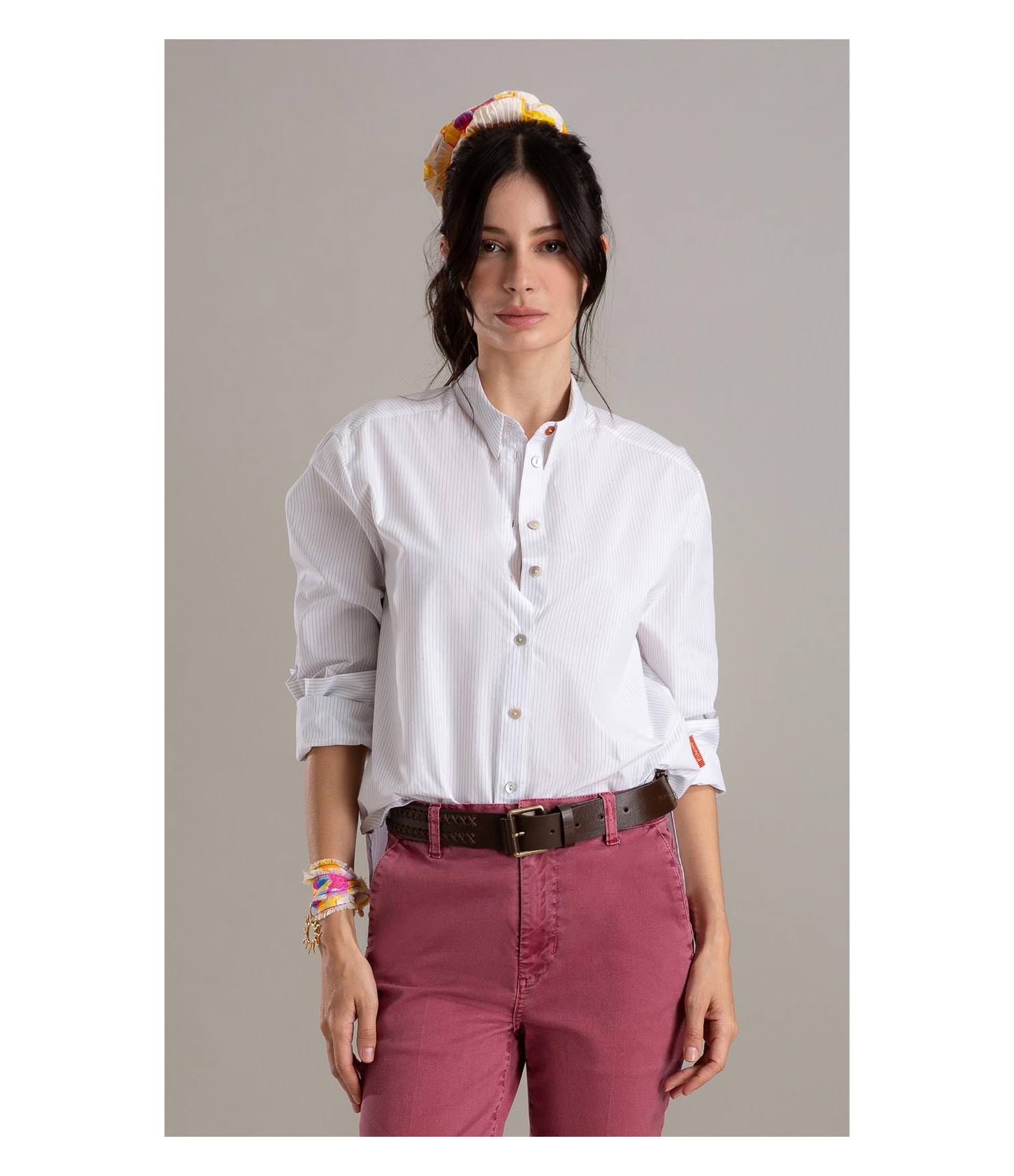 Camisa Jade Listras Algodao Azul Bic