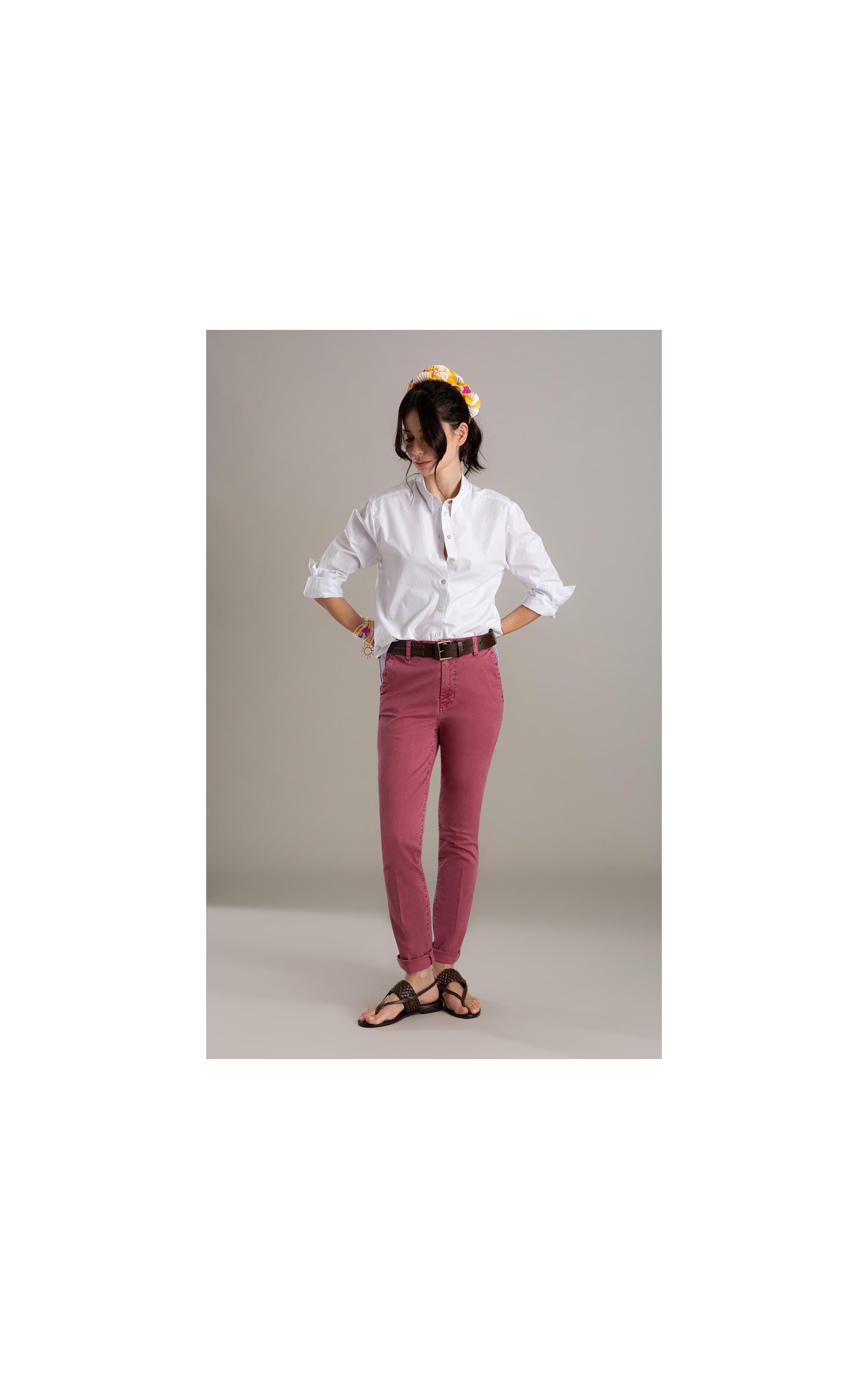 Camisa Jade Listras Algodao Azul Bic