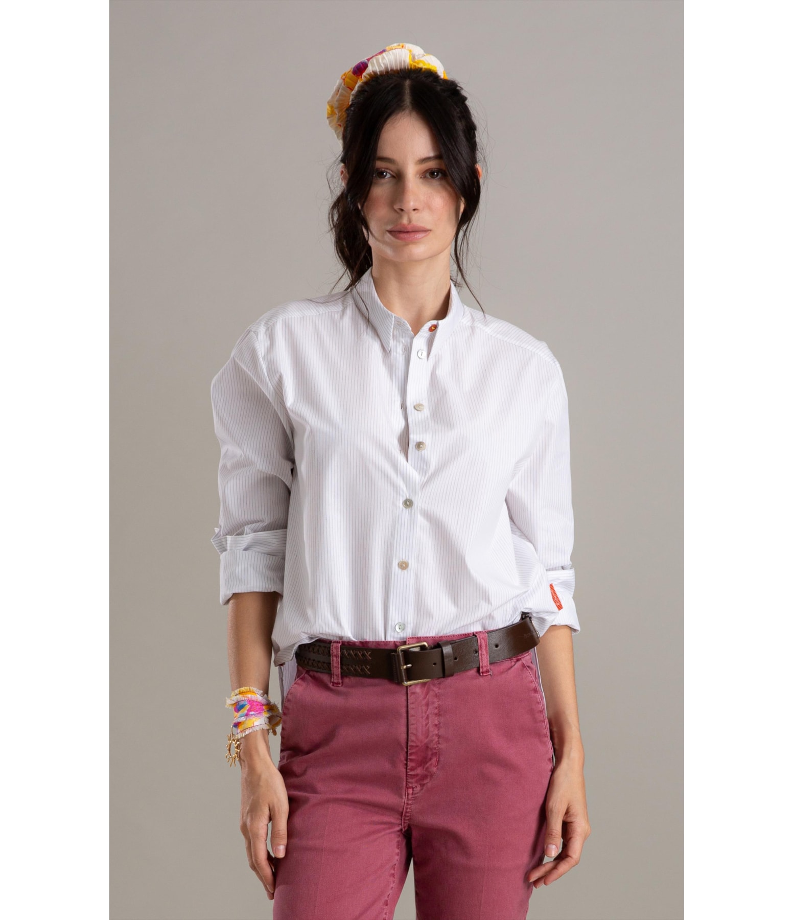 Camisa Jade Listras Algodao Azul Bic