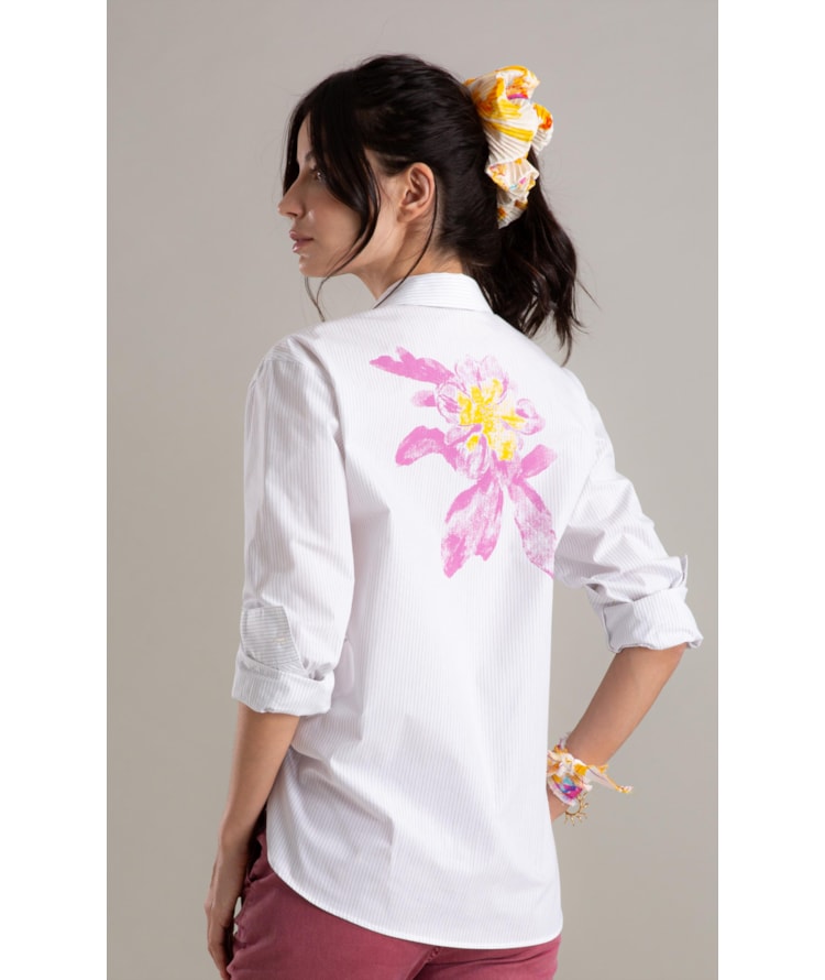 Camisa Jade Listras Algodao Azul Bic